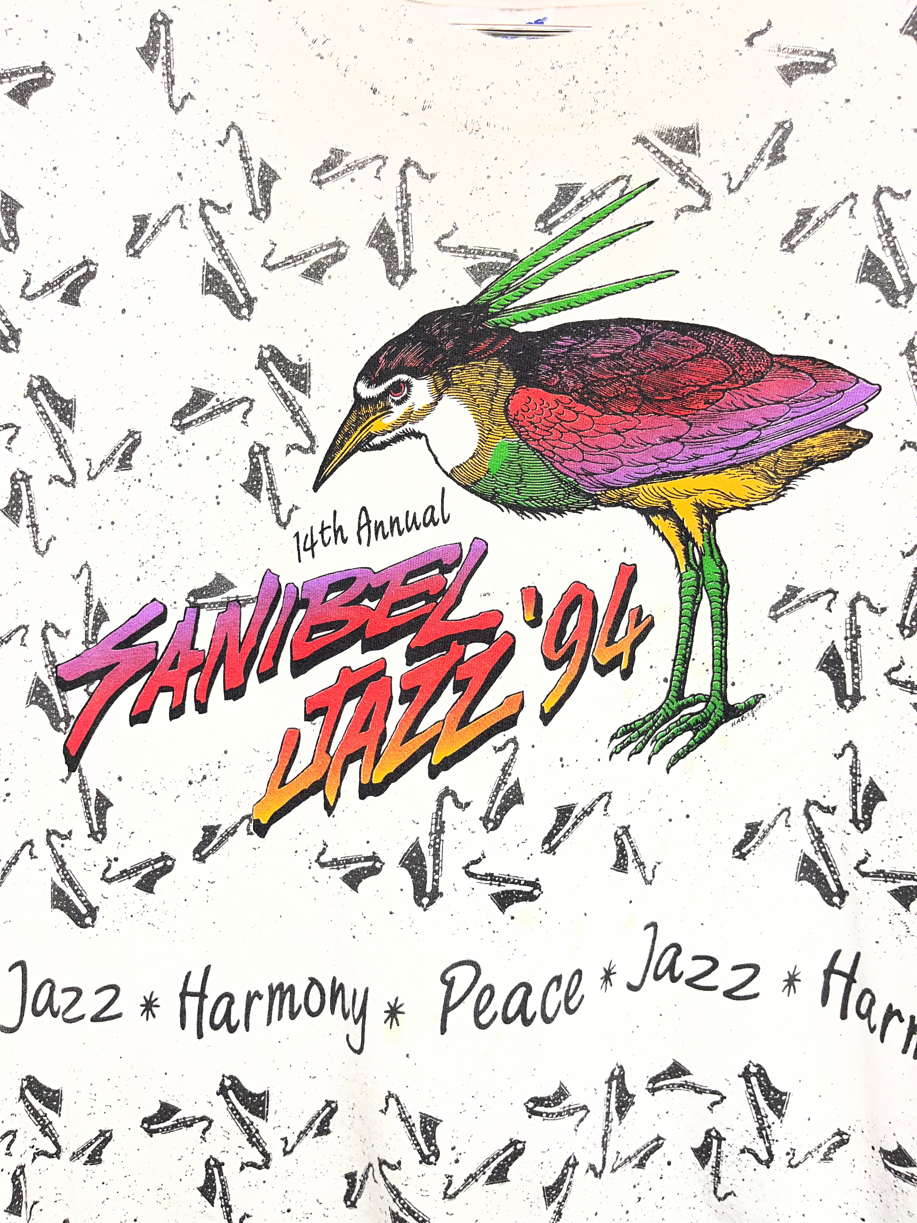 Vtg Sanibel Jazz Festival 1994 All Over Print T-Shirt: XXL