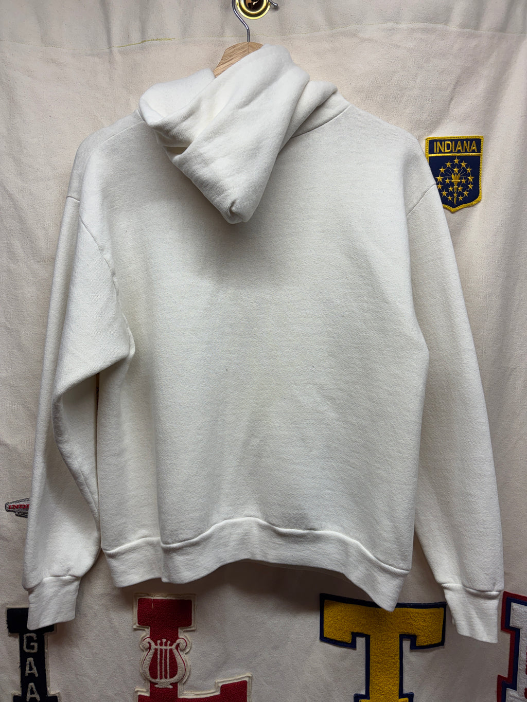Vintage Indiana University Hoosiers IU White Hoodie Jerzees 80's Sweatshirt: Medium
