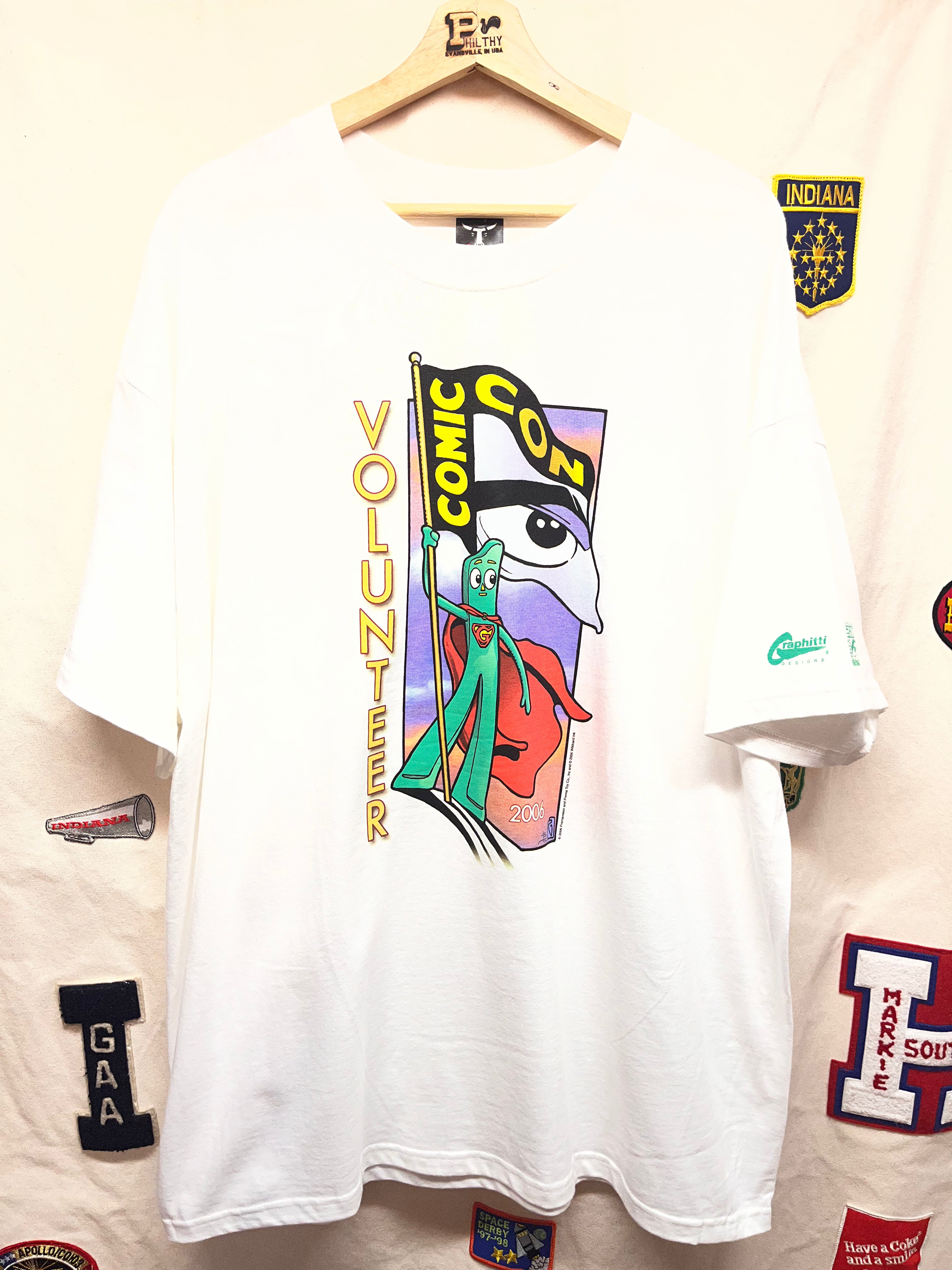 Vintage Gumby Comic Con Volunteer 2006 Graphitti T-Shirt: XL
