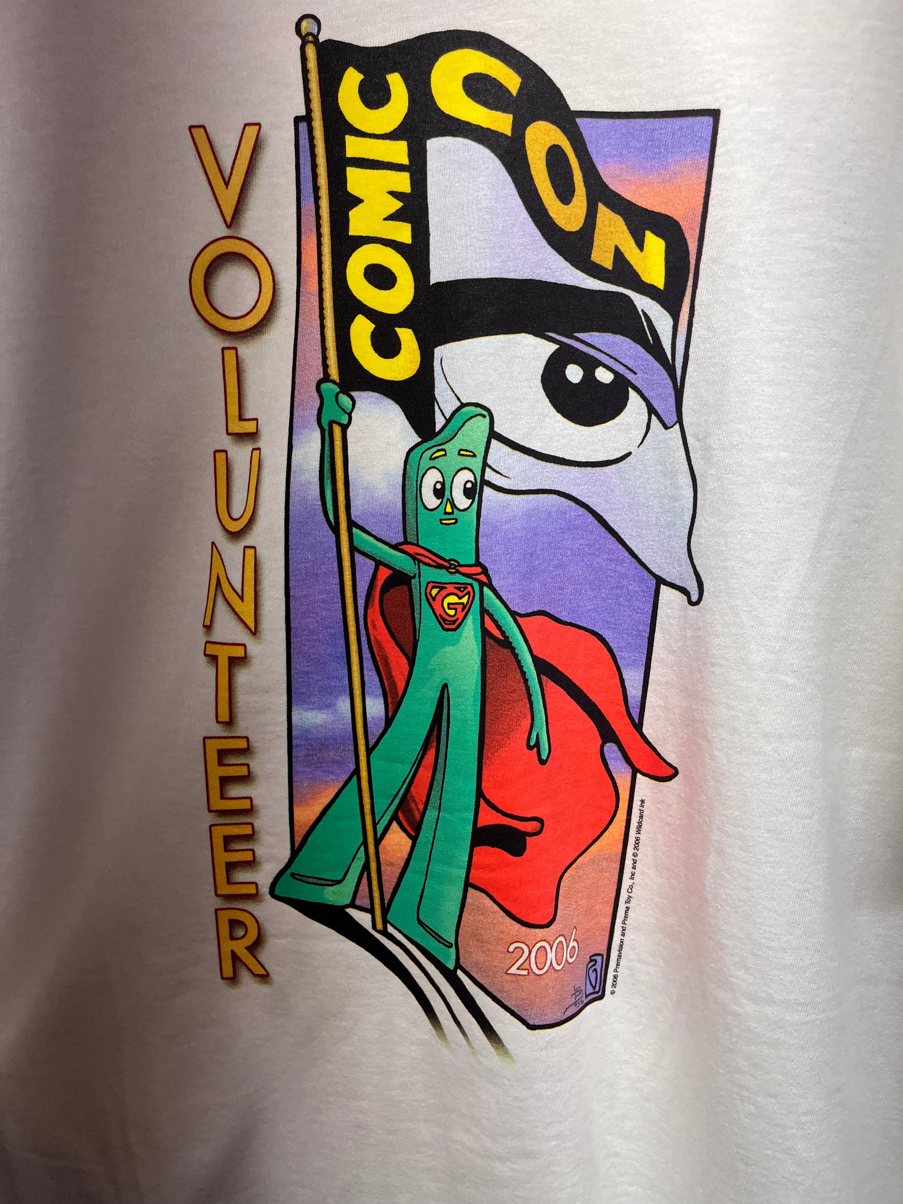 Vintage Gumby Comic Con Volunteer 2006 Graphitti T-Shirt: XL