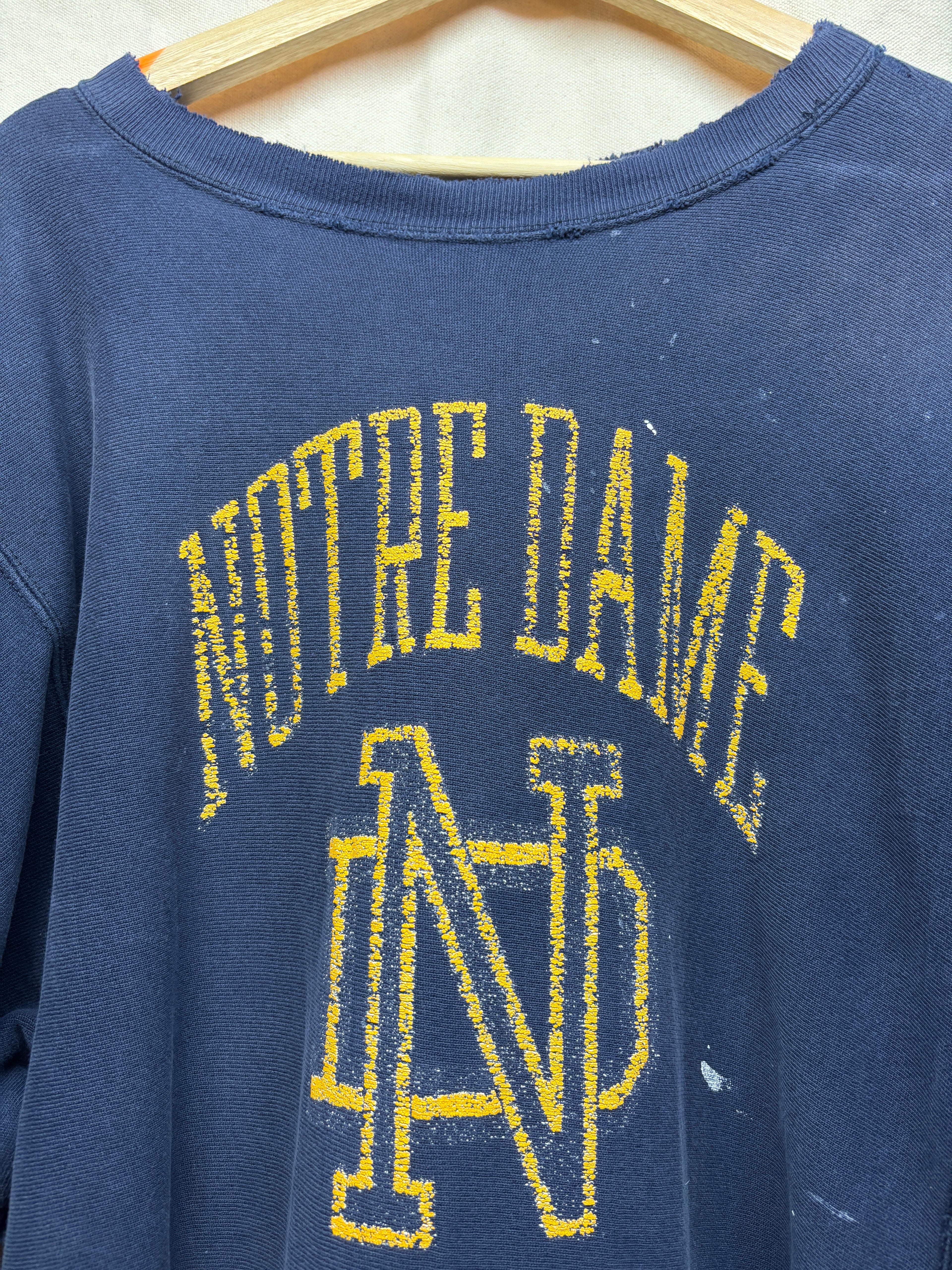 Vintage Notre Dame 80's Navy Champion Reverse Weave Sweatshirt: XL