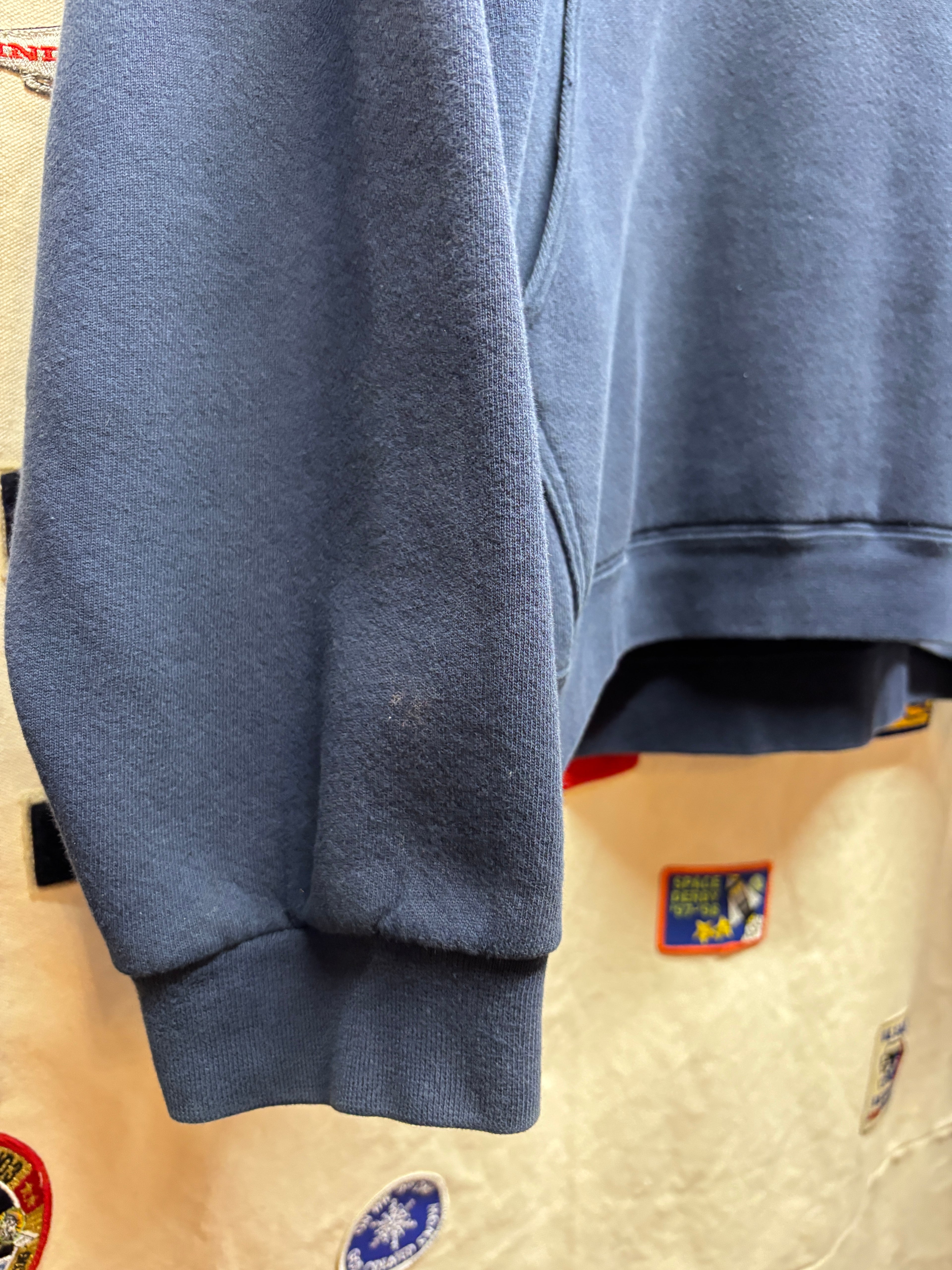 Vintage Nike Center Swoosh Navy Y2K Hoodie Sweatshirt: XL