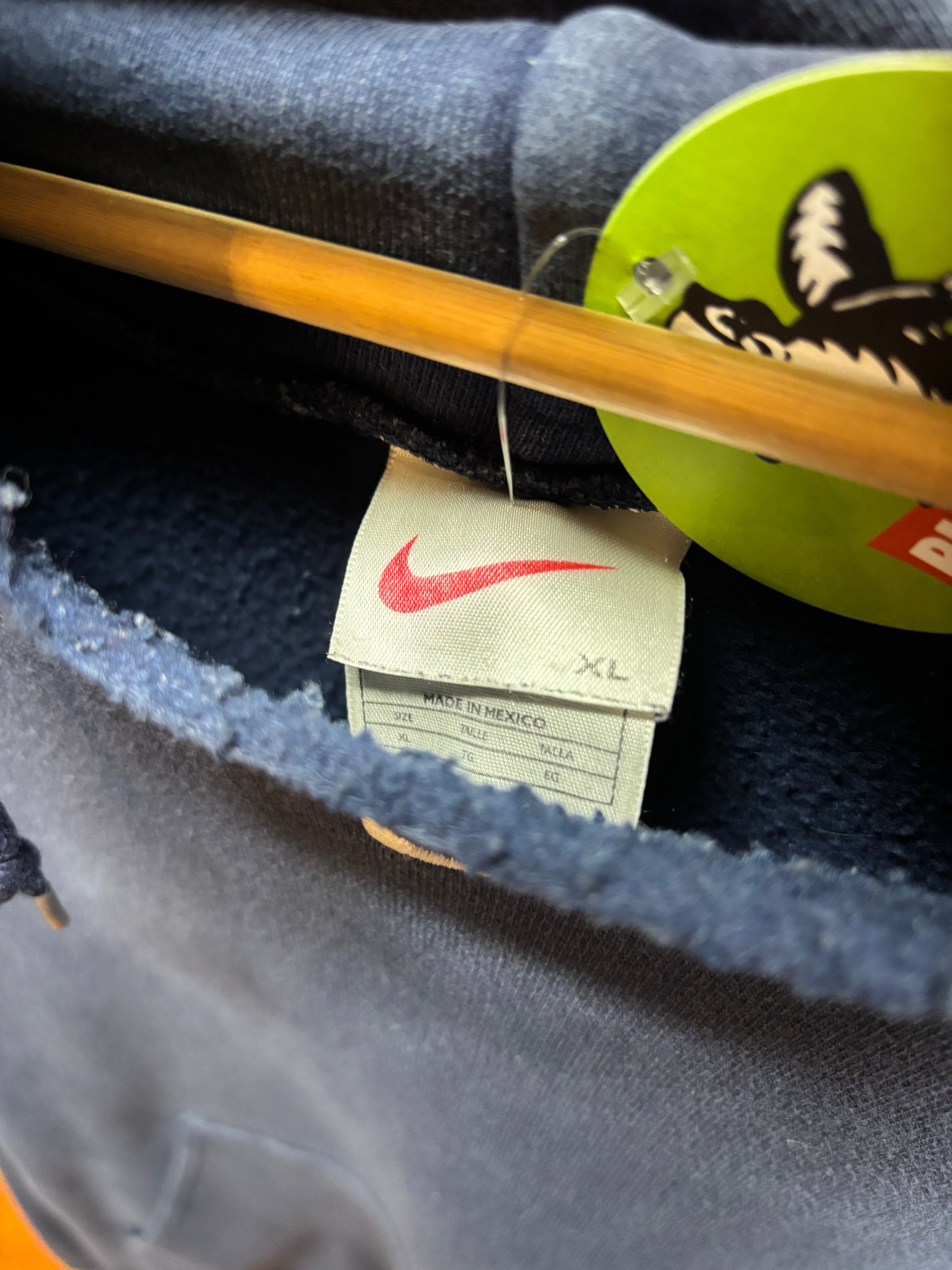 Vintage Nike Center Swoosh Navy Y2K Hoodie Sweatshirt: XL