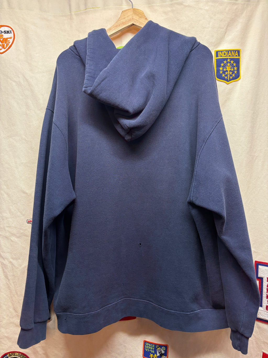 Vintage Nike Center Swoosh Navy Y2K Hoodie Sweatshirt: XL