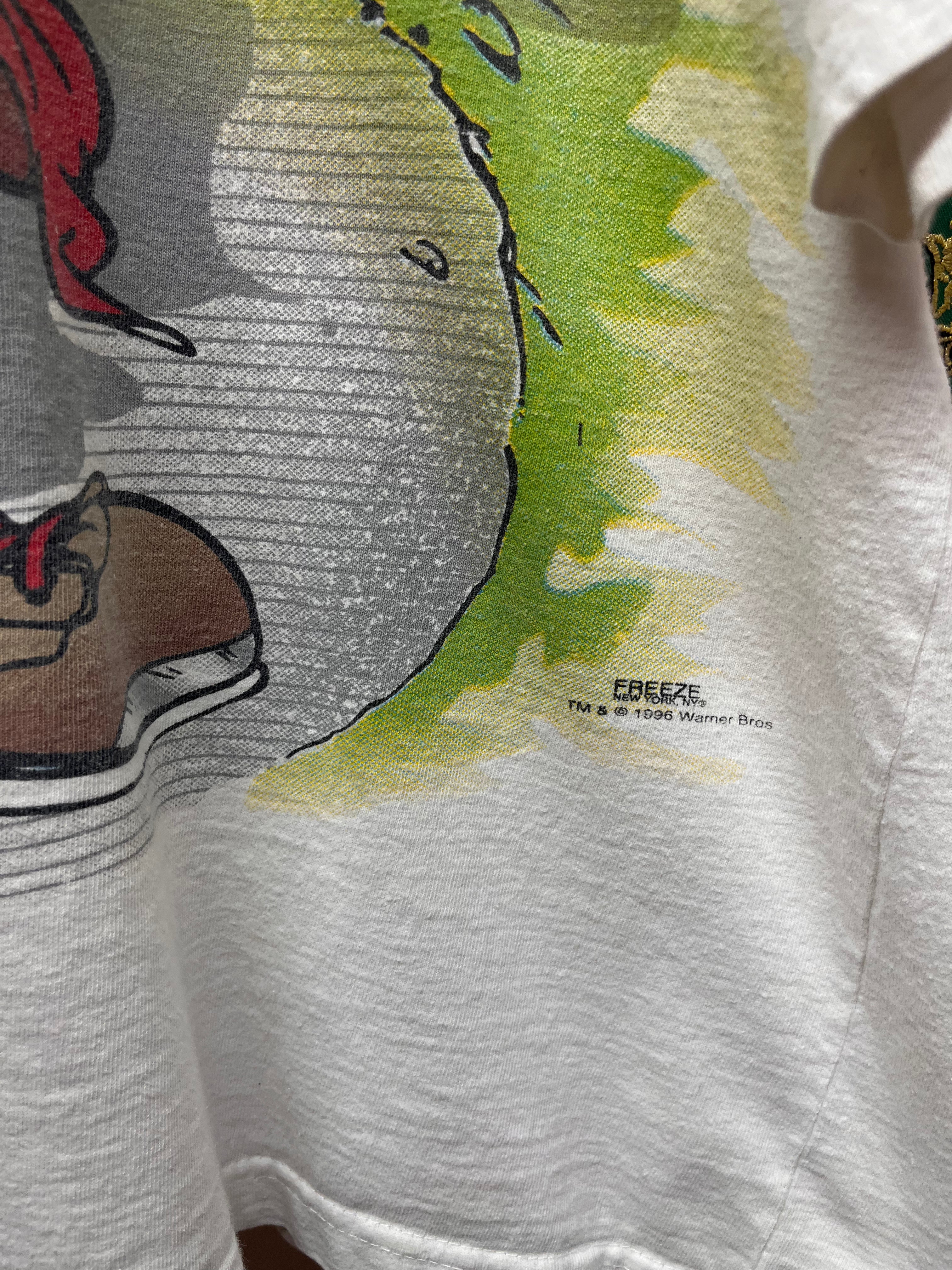 Vintage Looney Tunes FREEZE All Over Print Hangin' In The Heartland Taz T-Shirt: 2XL