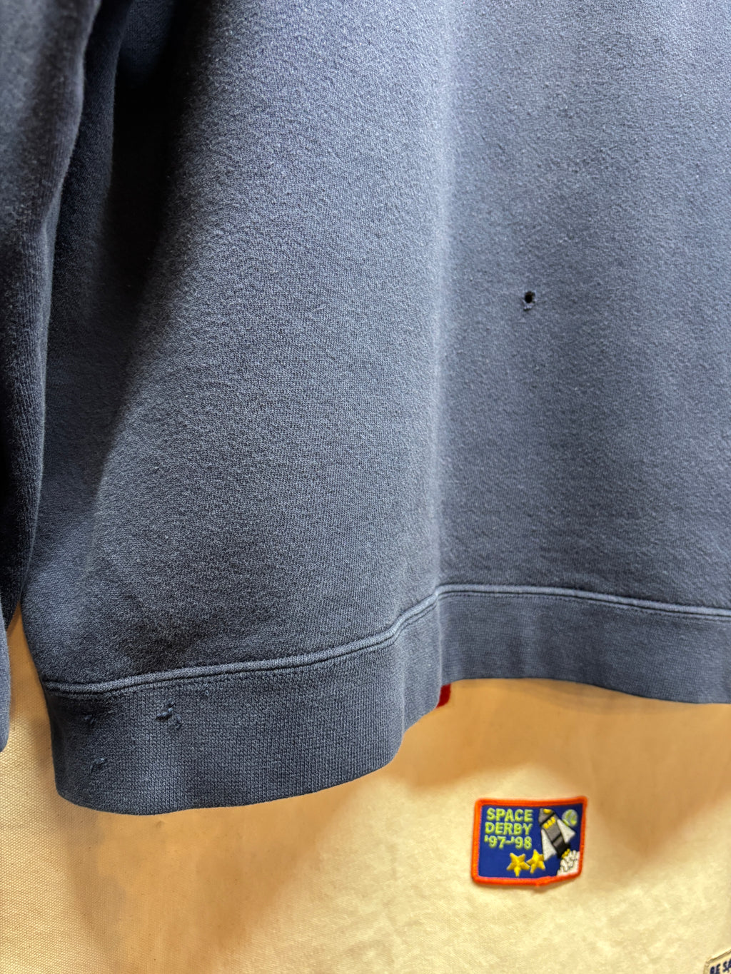 Vintage Nike Center Swoosh Navy Y2K Hoodie Sweatshirt: XL