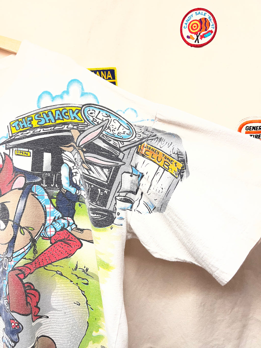 Vintage Looney Tunes FREEZE All Over Print Hangin' In The Heartland Taz T-Shirt: 2XL