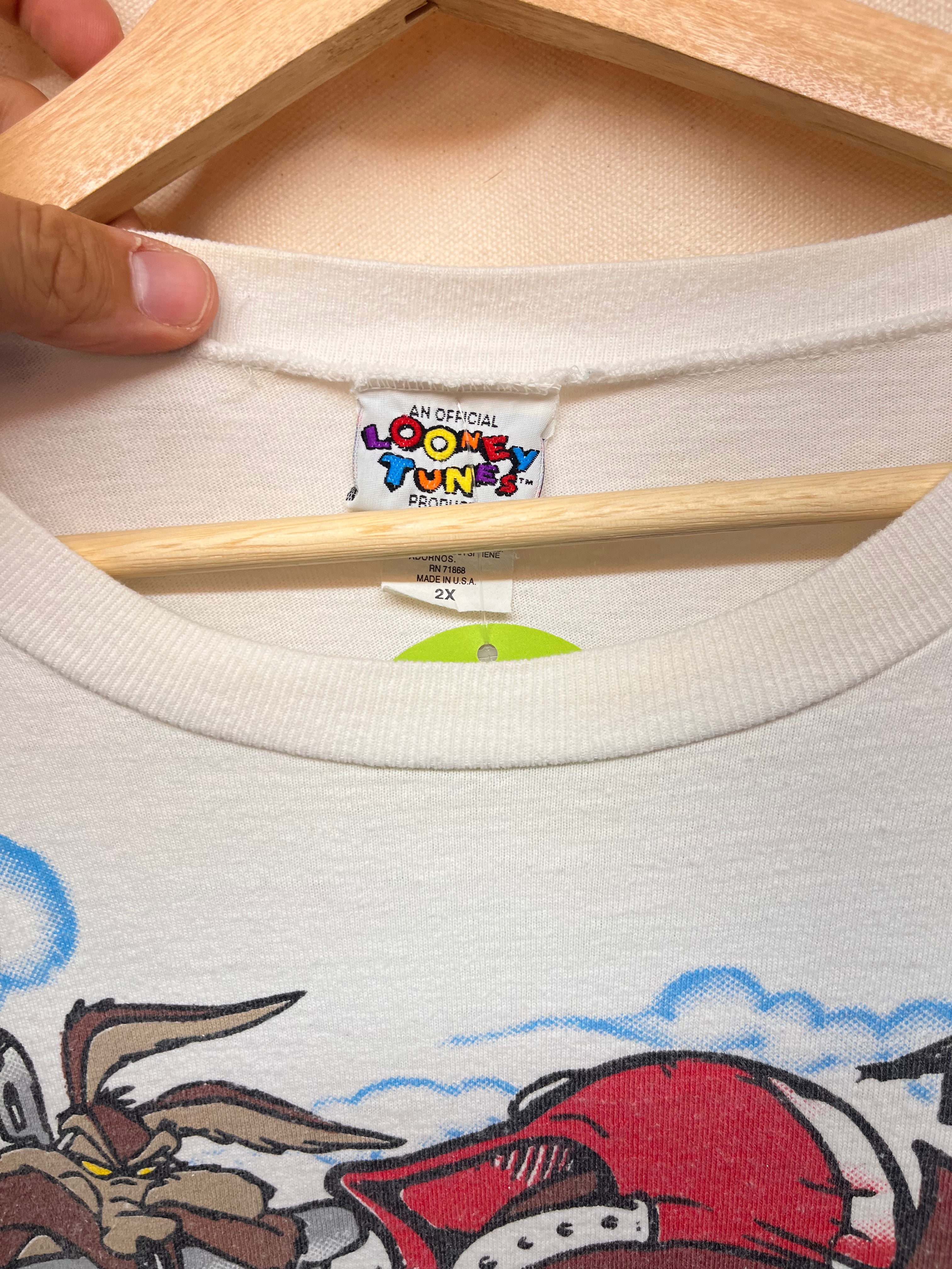 Vintage Looney Tunes FREEZE All Over Print Hangin' In The Heartland Taz T-Shirt: 2XL