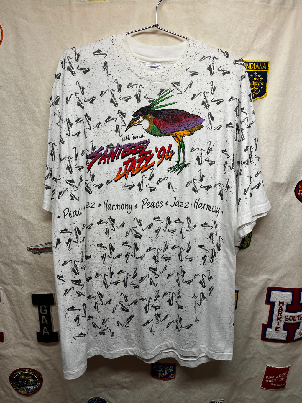 Vtg Sanibel Jazz Festival 1994 All Over Print T-Shirt: XXL