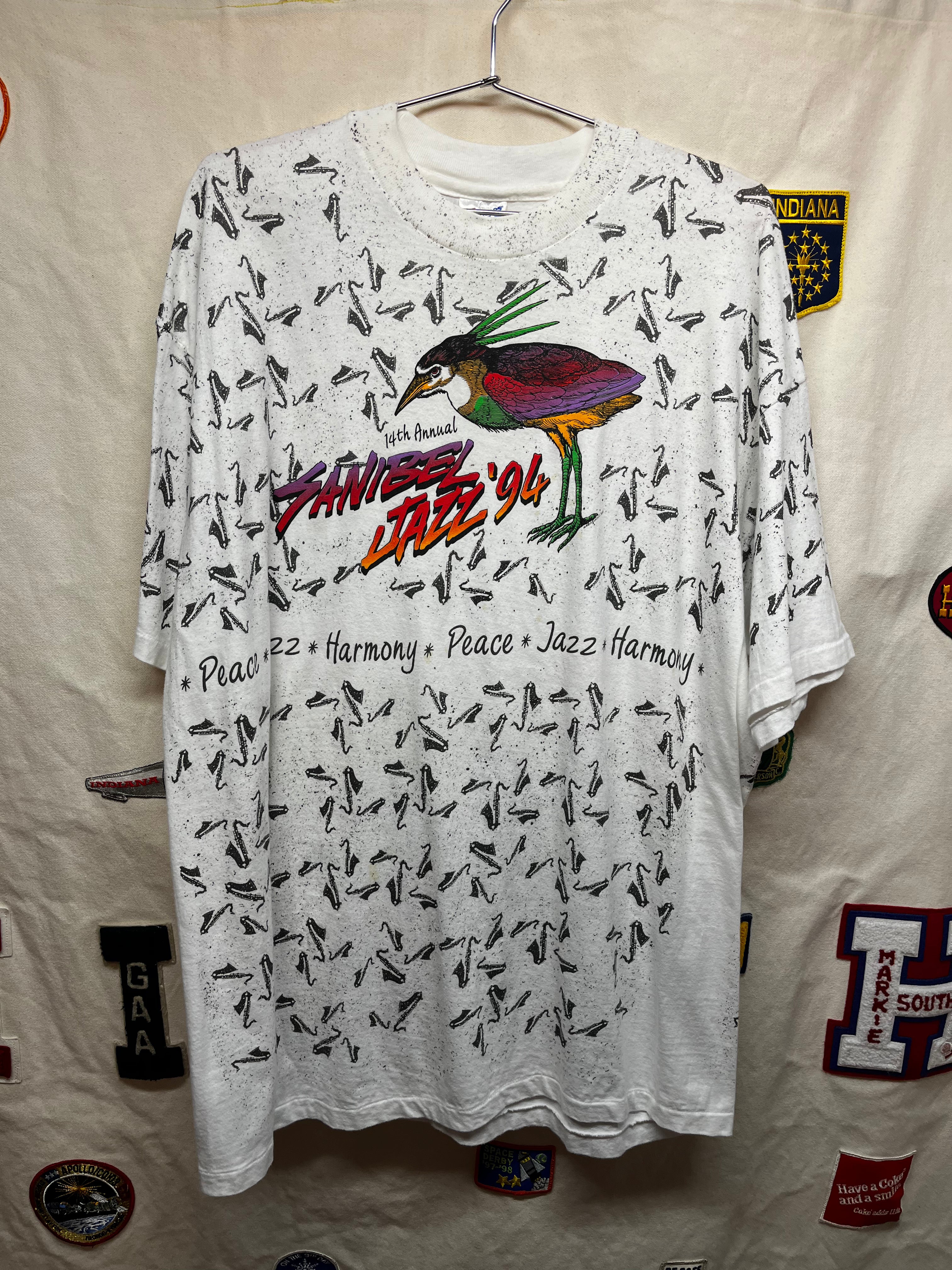 Vtg Sanibel Jazz Festival 1994 All Over Print T-Shirt: XXL