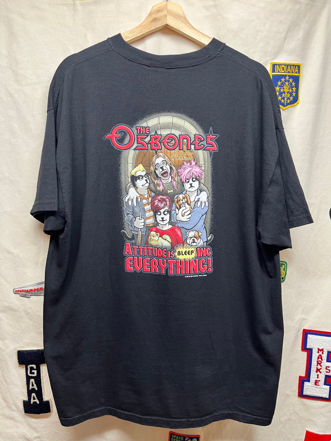 Vtg Big Dog The Ozzy Osbourne Family Osbones Parody Black T-Shirt: XL