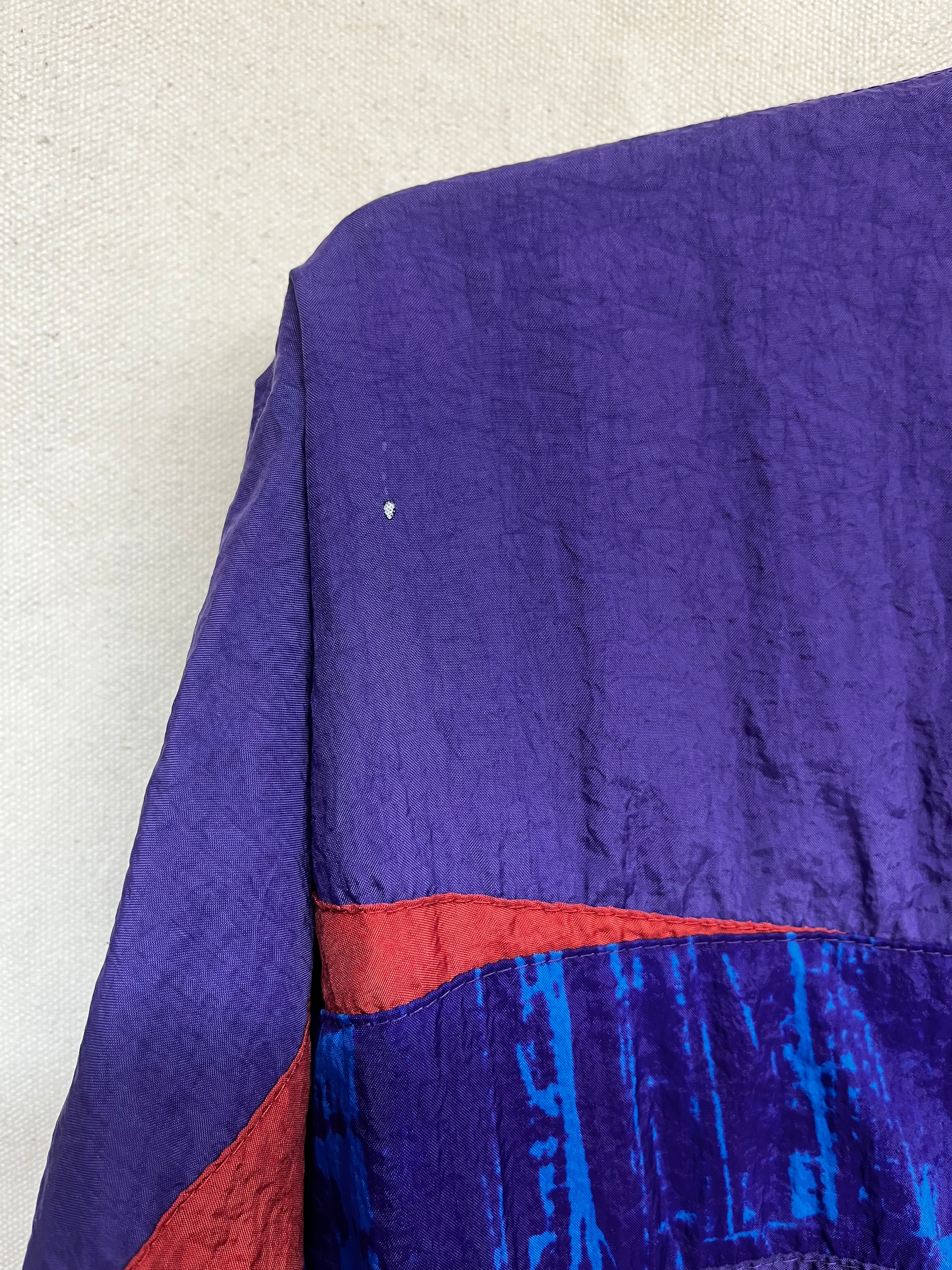 Vintage Nike 90's Silver Tag Purple Blue Windbreaker Zip Up Jacket: Medium