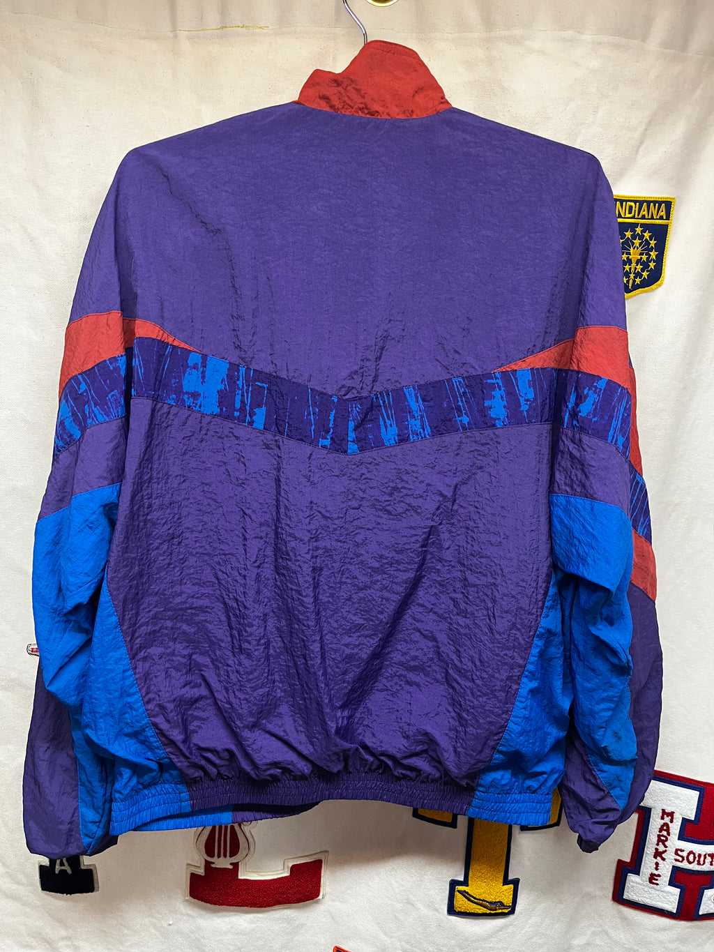 Vintage Nike 90's Silver Tag Purple Blue Windbreaker Zip Up Jacket: Medium