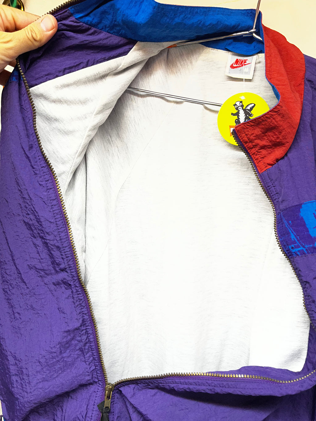 Vintage Nike 90's Silver Tag Purple Blue Windbreaker Zip Up Jacket: Medium