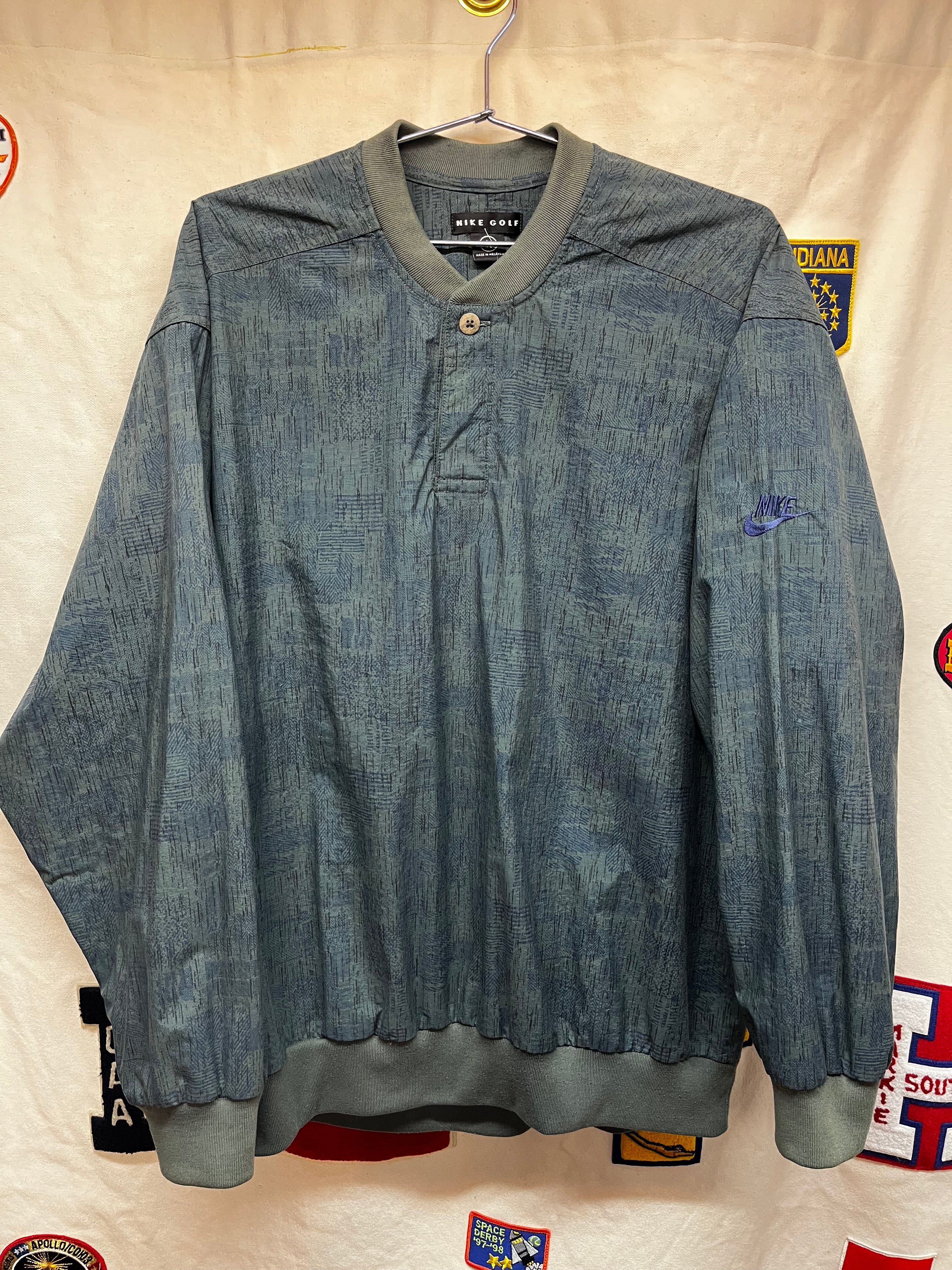 Vintage Nike Golf 90's Green/Blue Windbreaker Pullover Jacket: Large