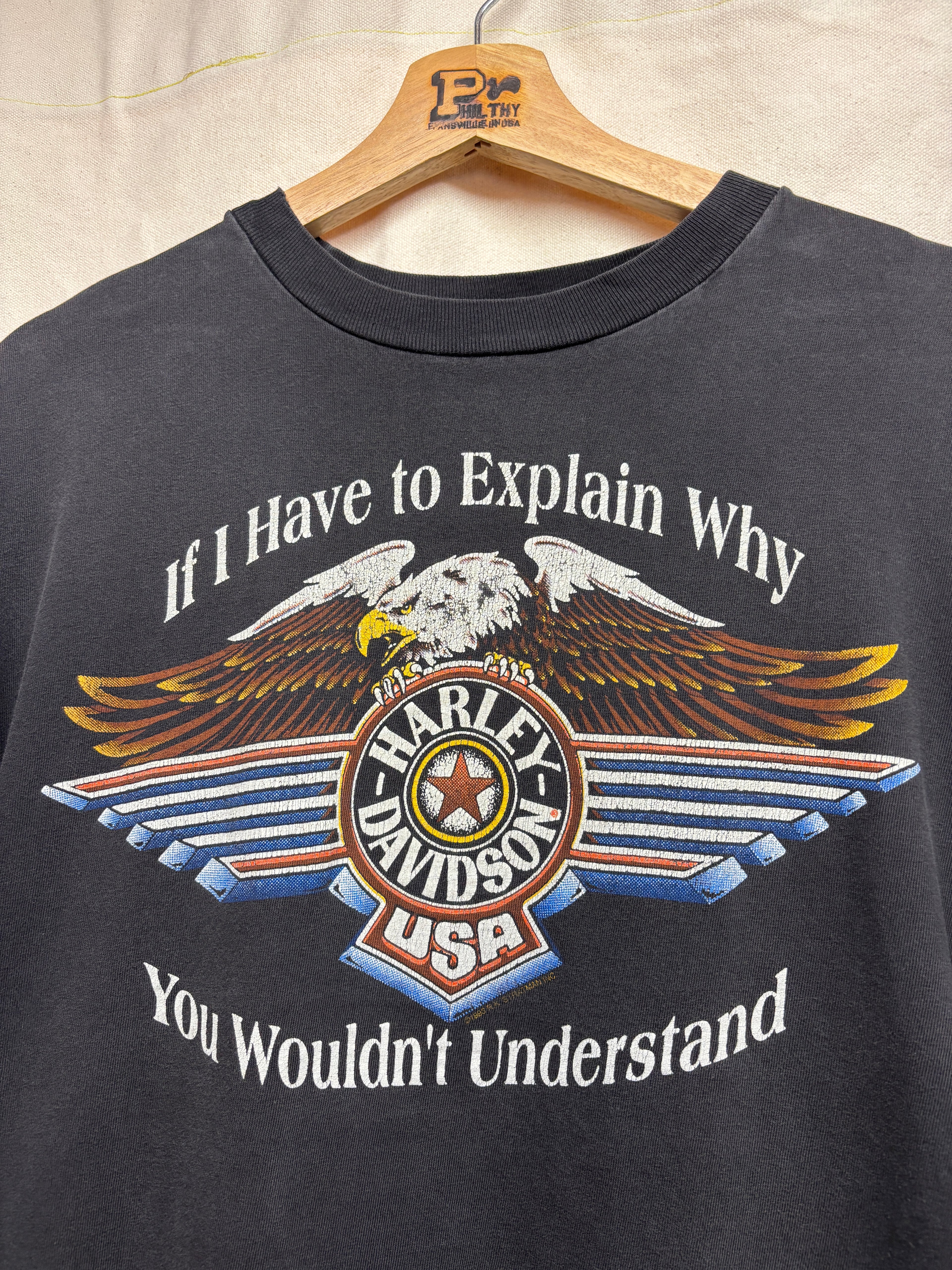 Vtg Harley Davidson "You Wouldn't Understand" Biker T-Shirt: L