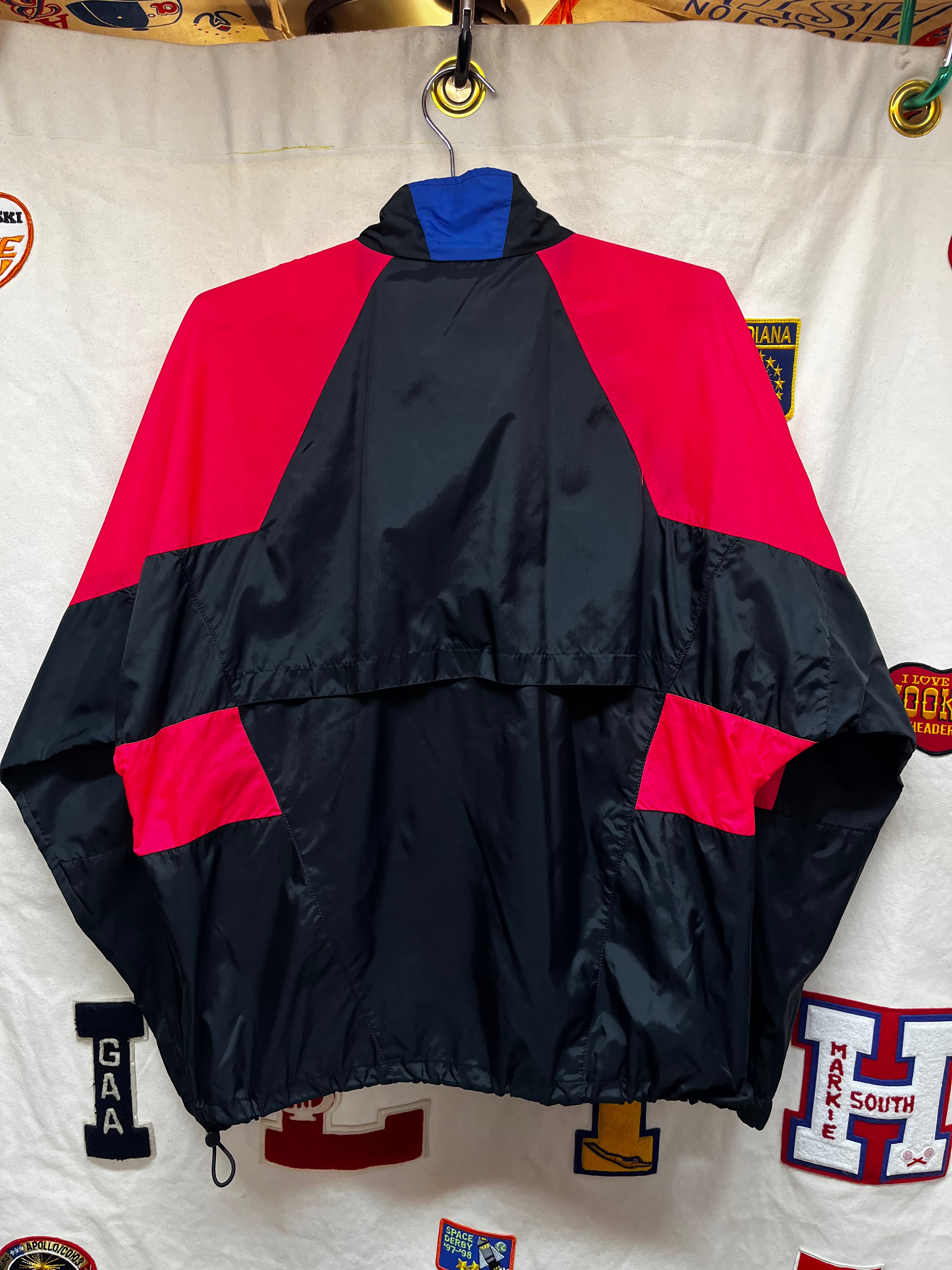 Vintage Nike 90's Half-Zip Windbreaker Pink/Black Pullover Jacket: Medium