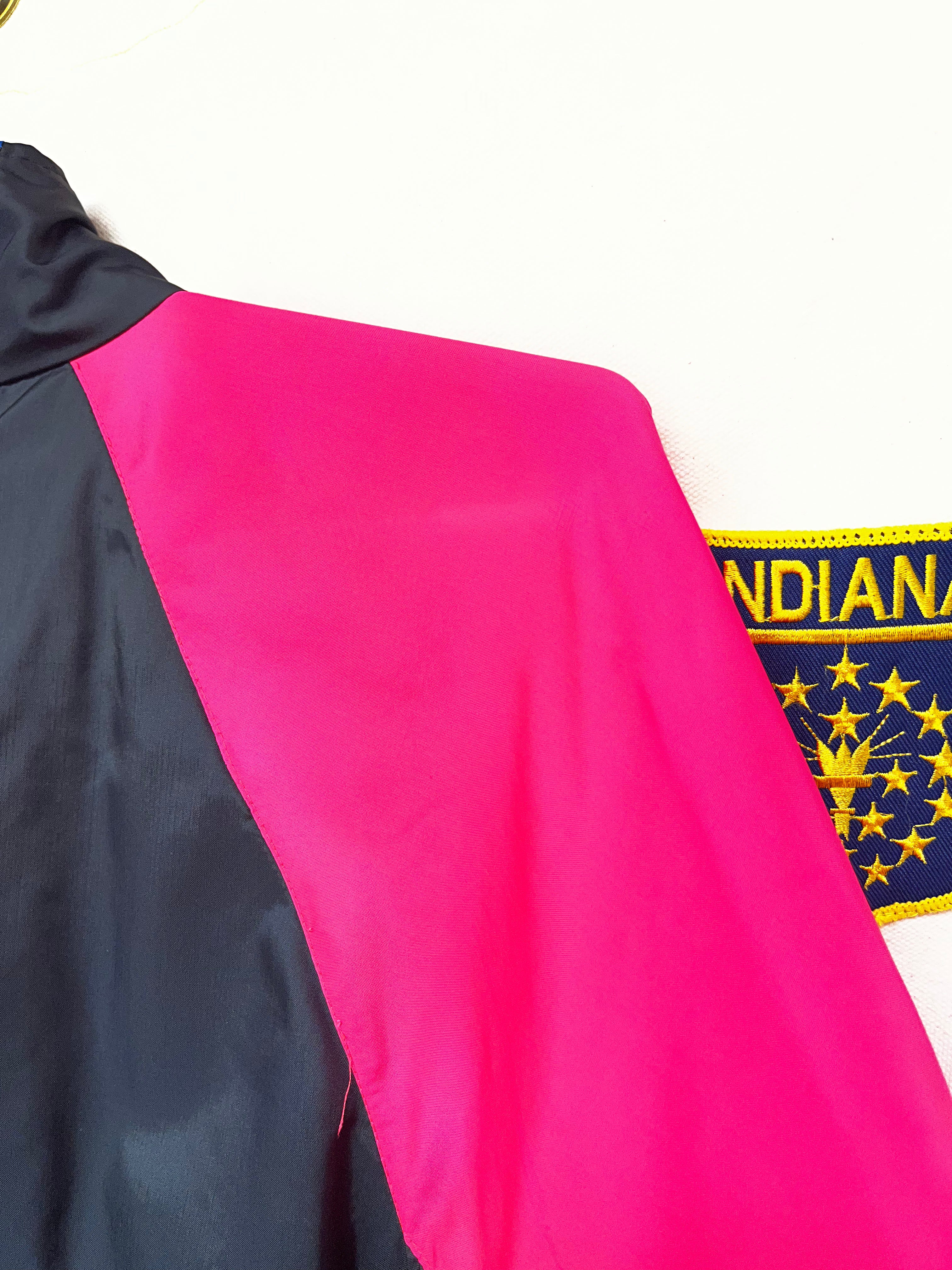 Vintage Nike 90's Half-Zip Windbreaker Pink/Black Pullover Jacket: Medium