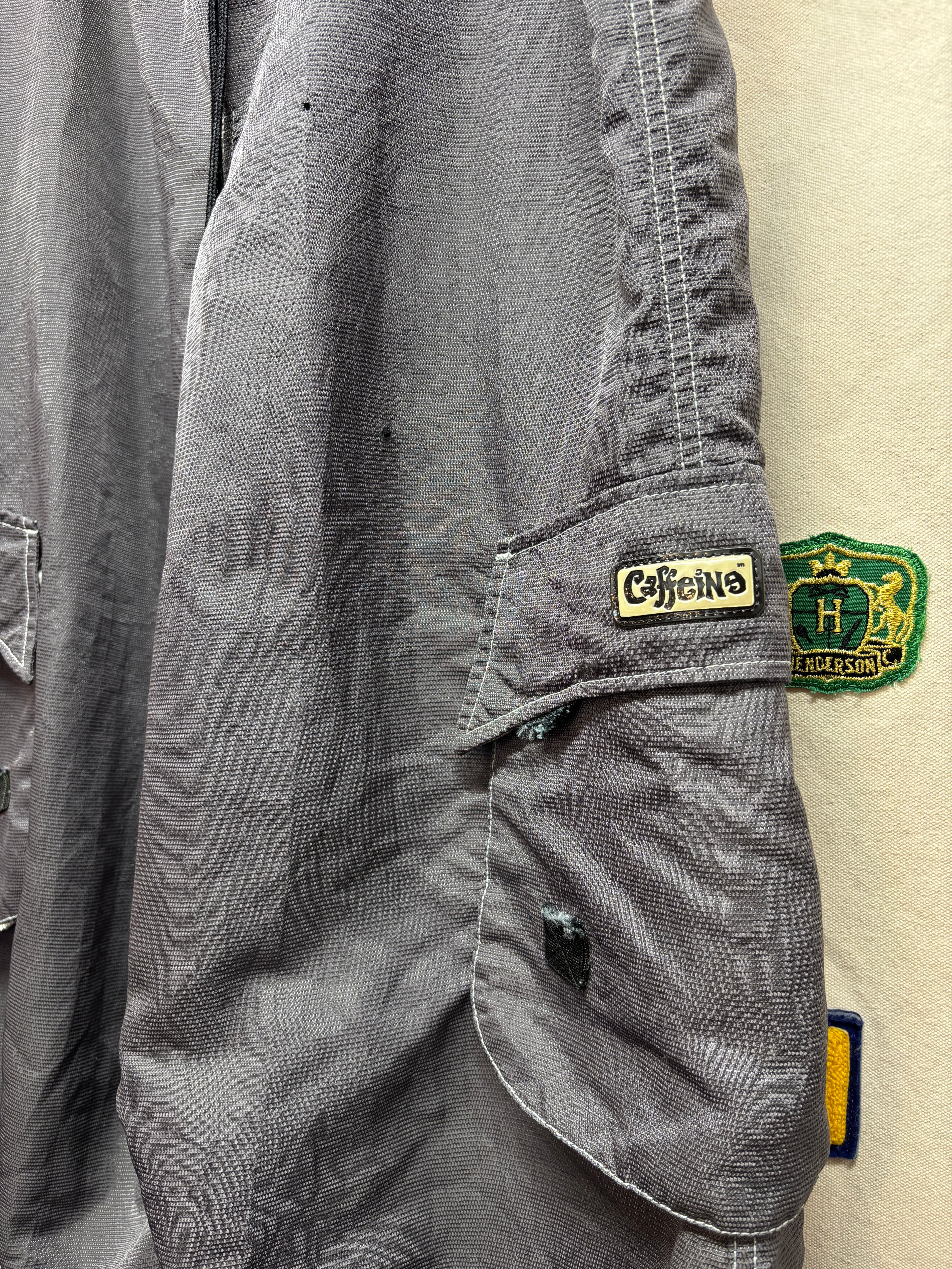 Vtg Caffeine Raver 90's Y2K Grey Pants: L