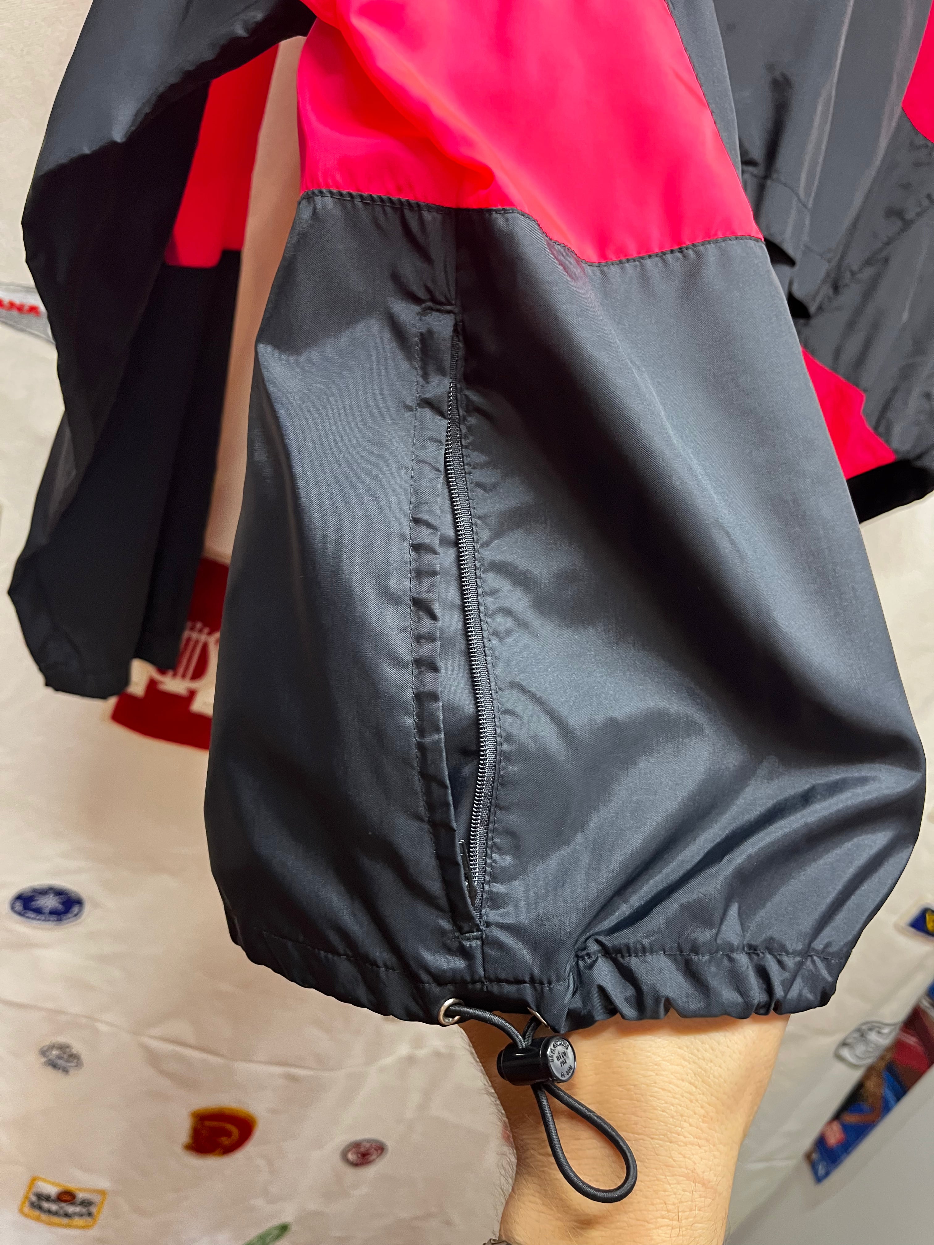 Vintage Nike 90's Half-Zip Windbreaker Pink/Black Pullover Jacket: Medium