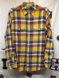 Vintage Polo Ralph Lauren Yellow Plaid Flannel Shirt: Large