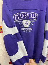 Load image into Gallery viewer, Vintage University of Evansville Purple Aces Midwest Embroidery Crewneck Sweatshirt: XL
