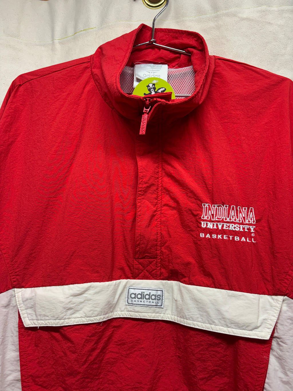 Vtg Adidas Indiana University Basketball 1/4 Zip Windbreaker: XL