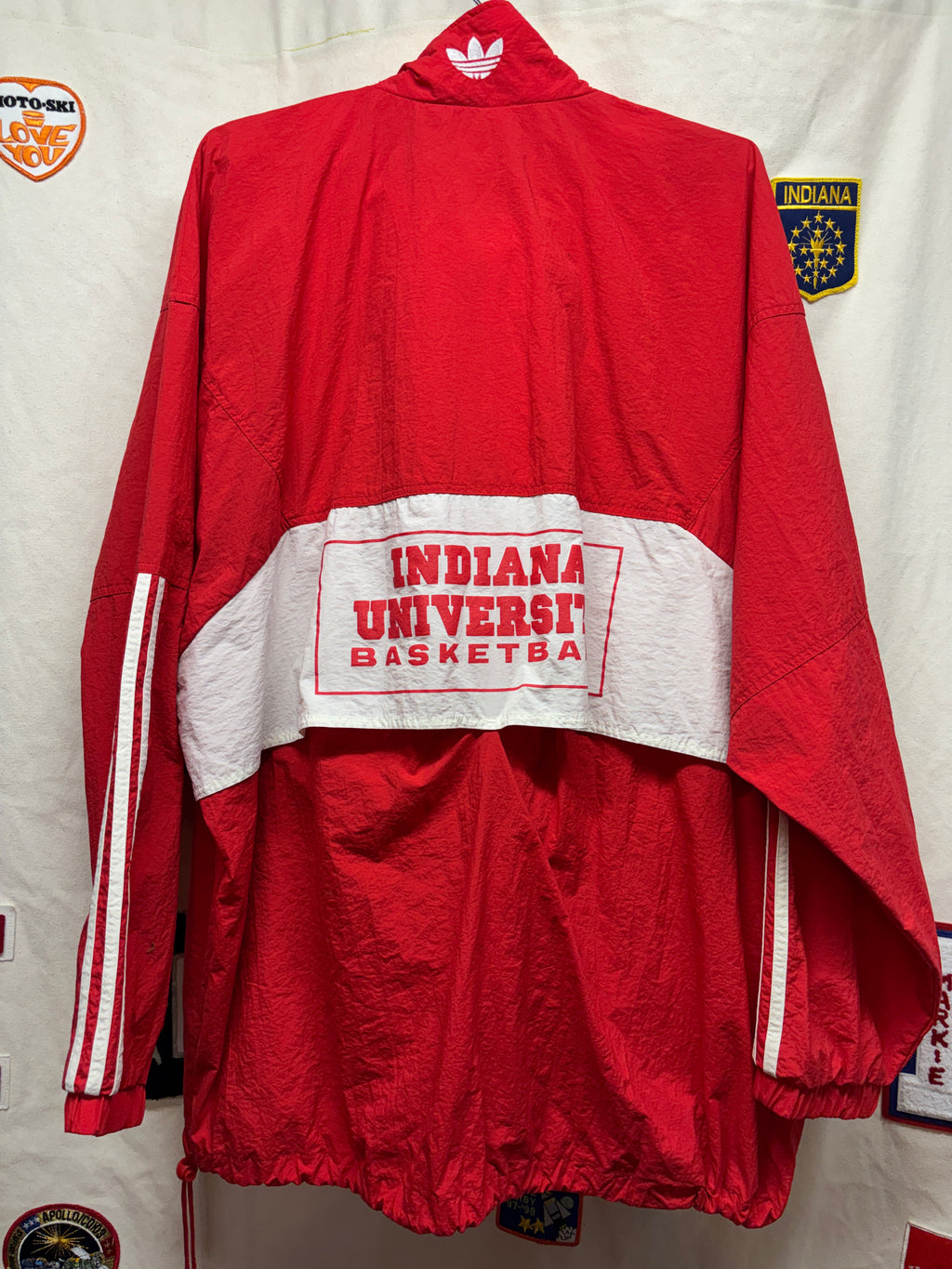 Vtg Adidas Indiana University Basketball 1/4 Zip Windbreaker: XL