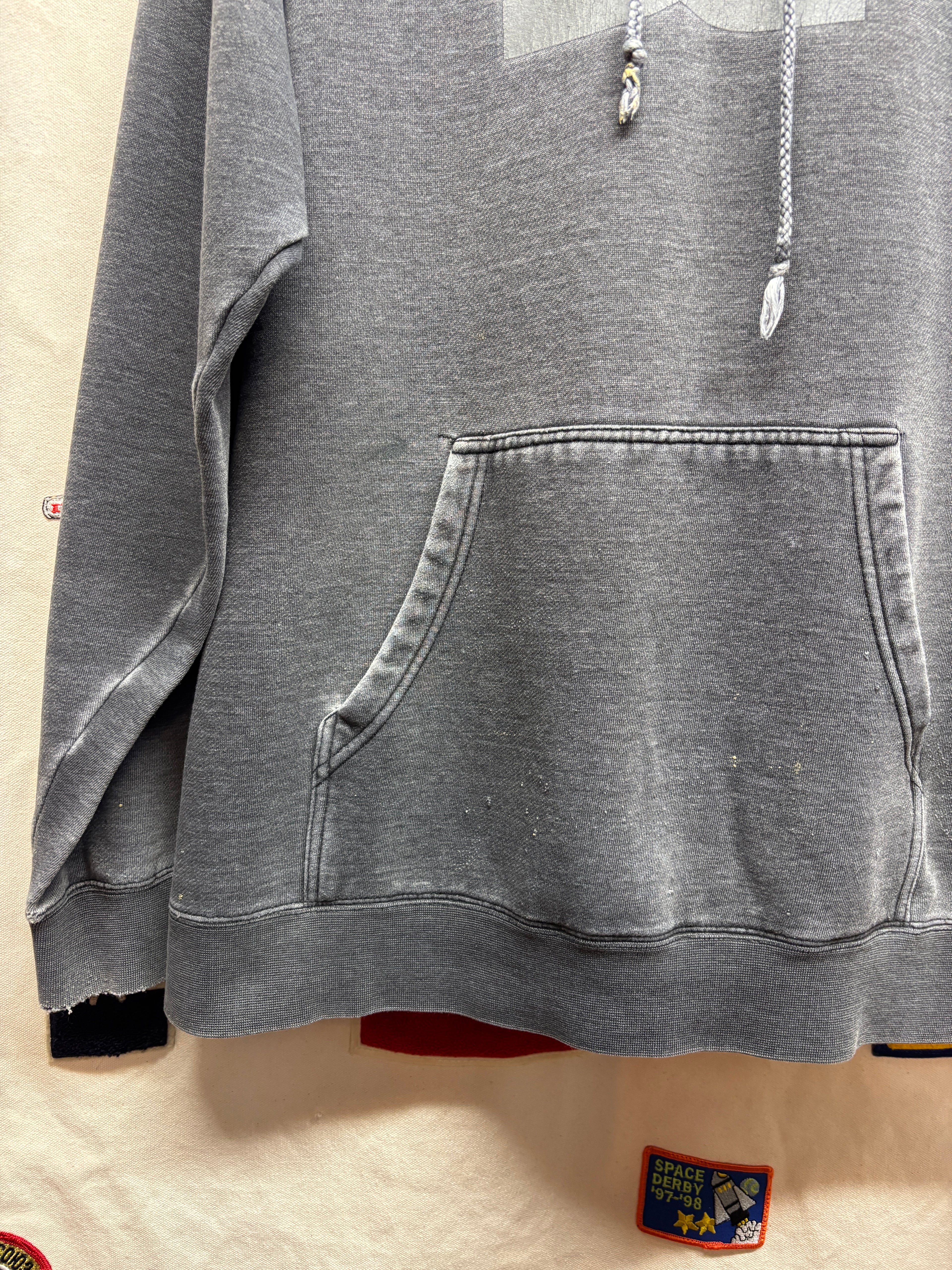 Vtg DC Shoes Heavyweight Grey Skateboarding Hoodie: XL