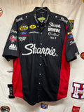 Vintage Sharpie NASCAR Pit Crew Racing Button Up Black Shirt: XL