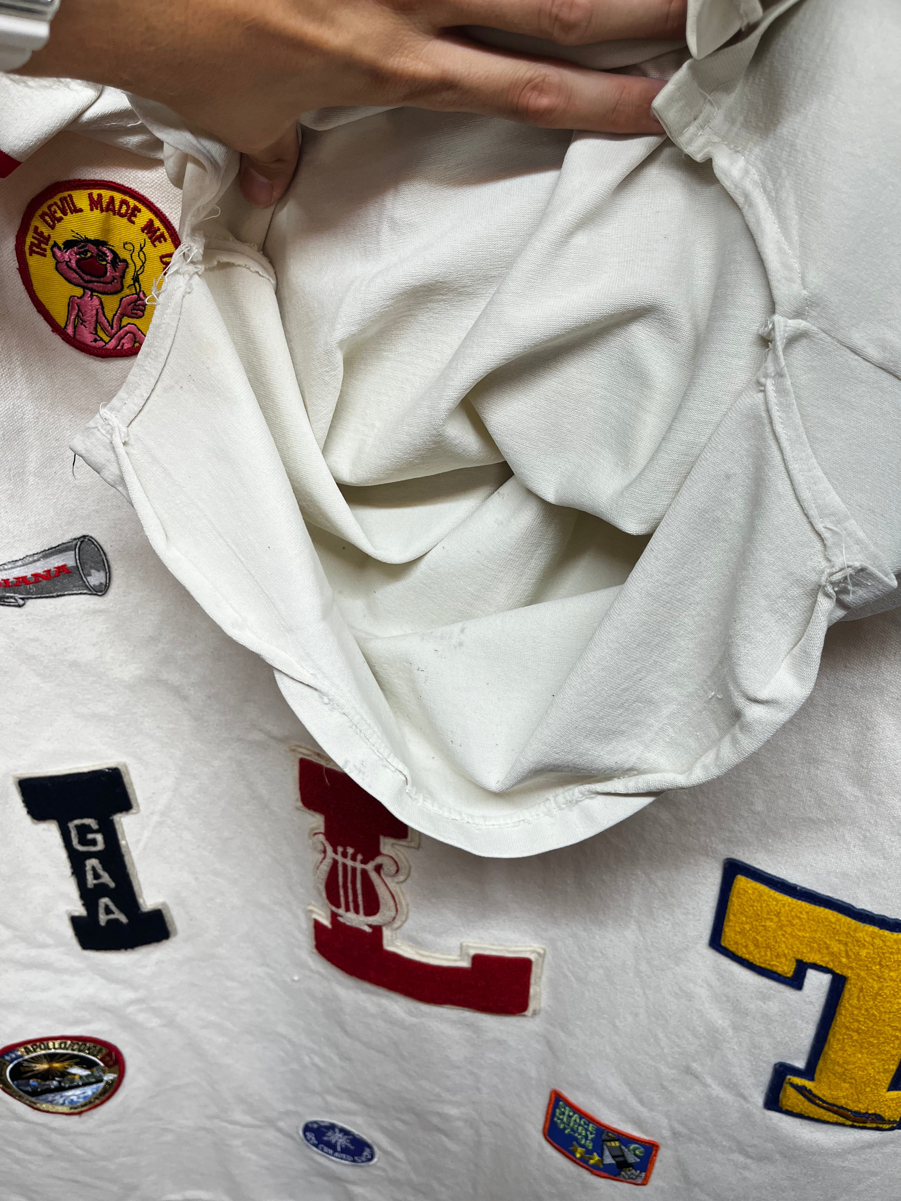 True Vintage 70's White/Red Football Jersey Shirt: Large