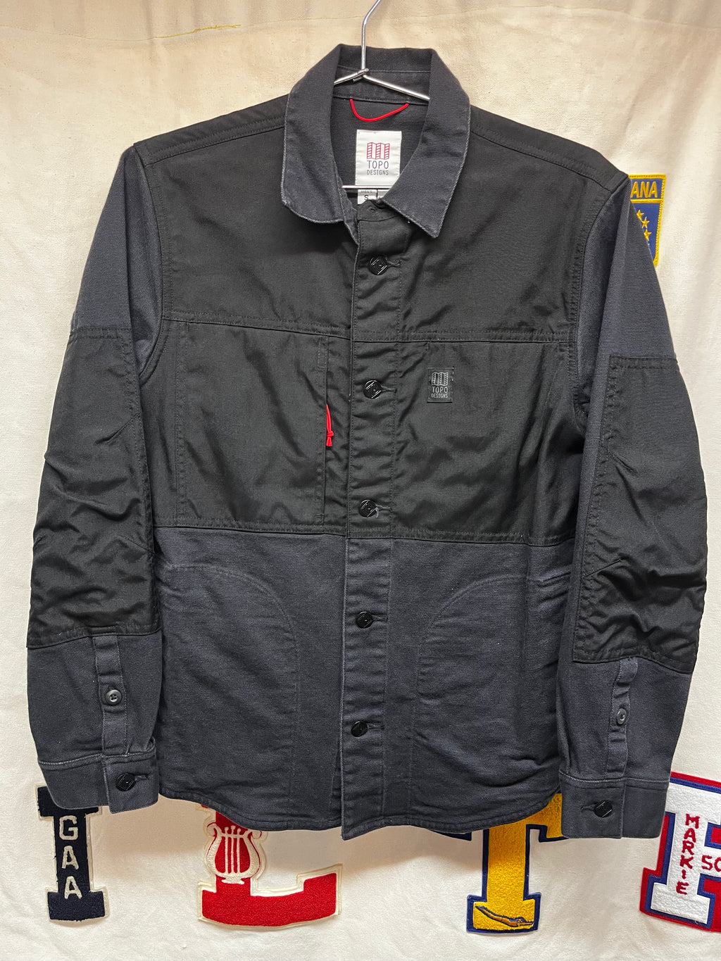 Topo Designs Black Outdoor Cordura Cotton Jacket: Small