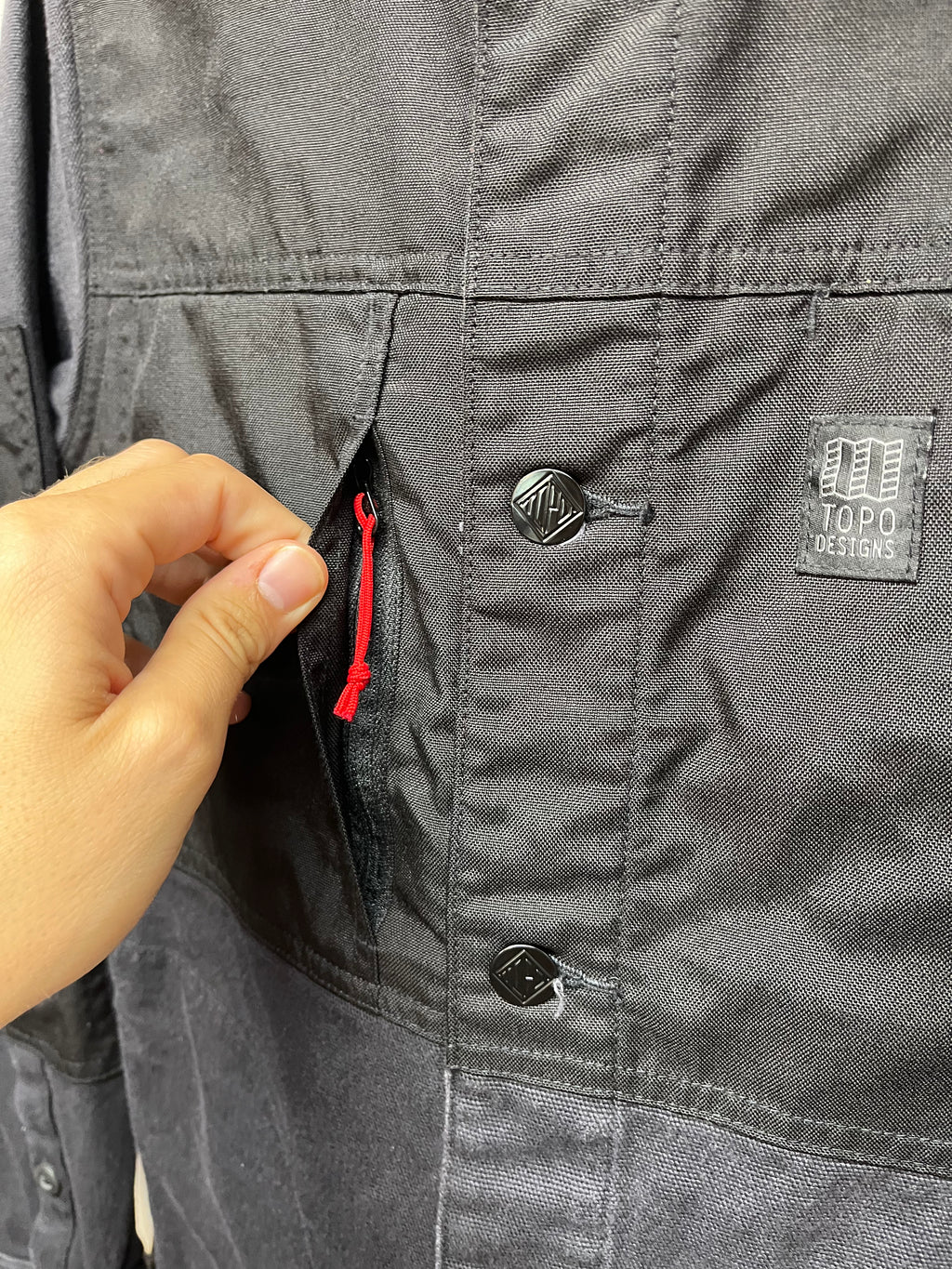 Topo Designs Black Outdoor Cordura Cotton Jacket: Small