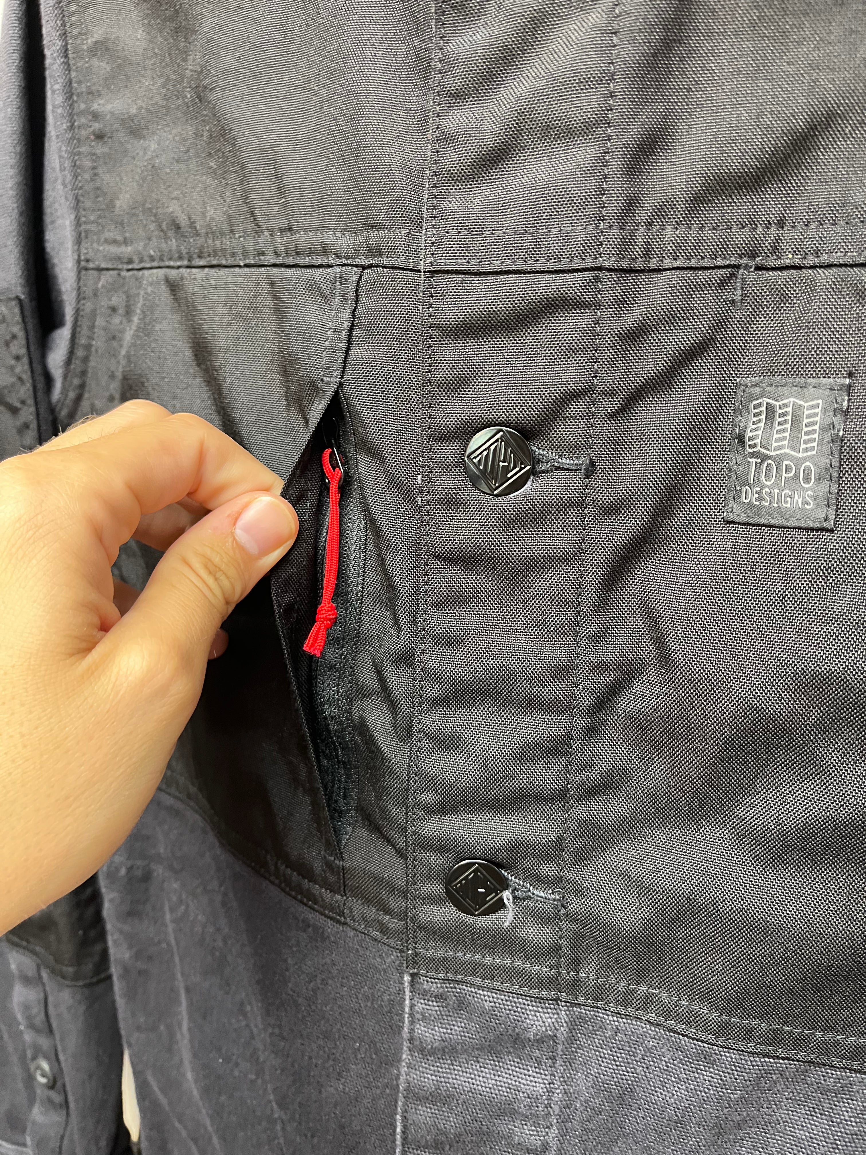Topo Designs Black Outdoor Cordura Cotton Jacket: Small