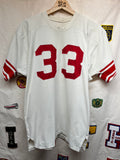 True Vintage 70's White/Red Football Jersey Shirt: Large
