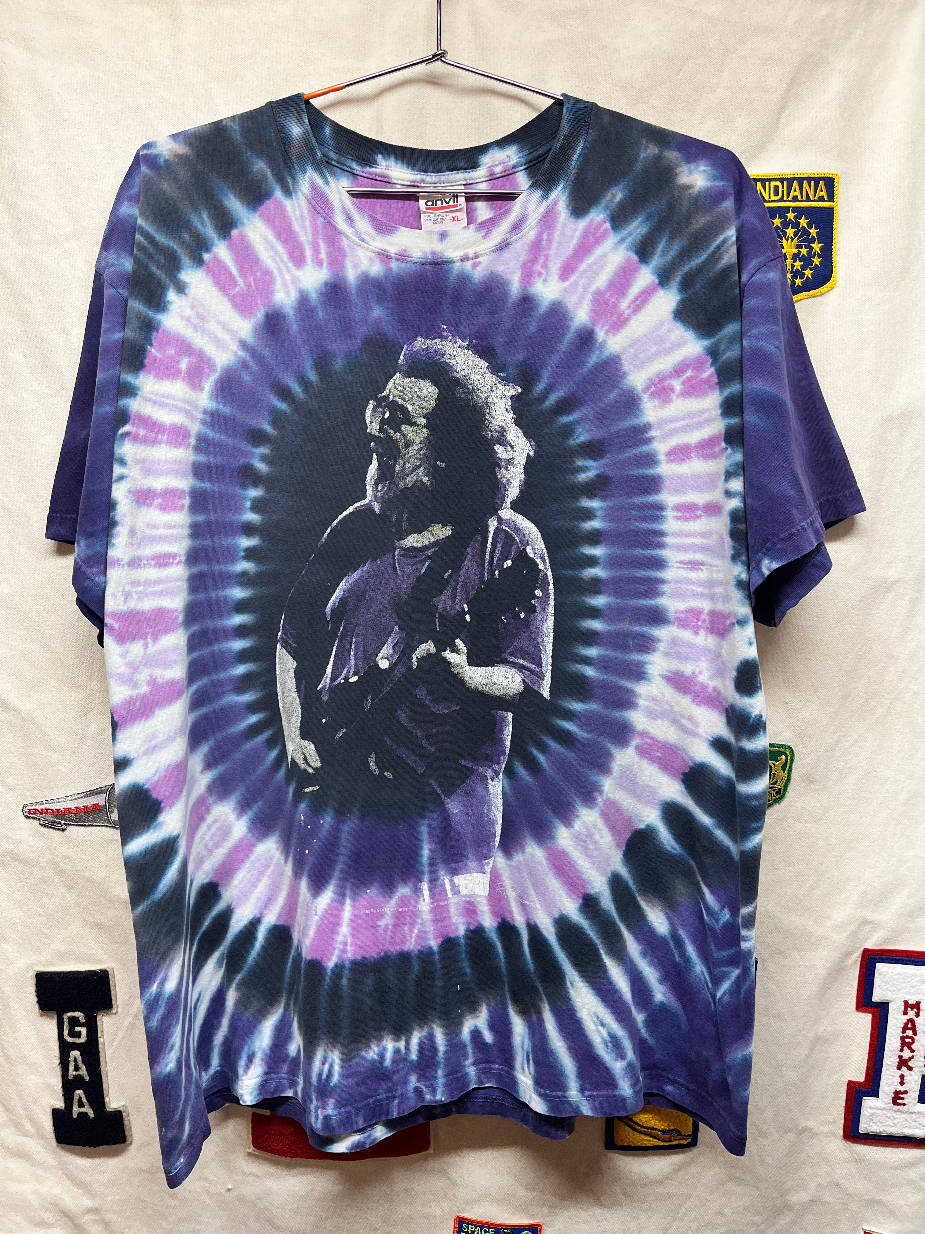 Vintage Jerry Garcia Purple Tie Dye Grateful Dead Band 1996 T-Shirt: XL