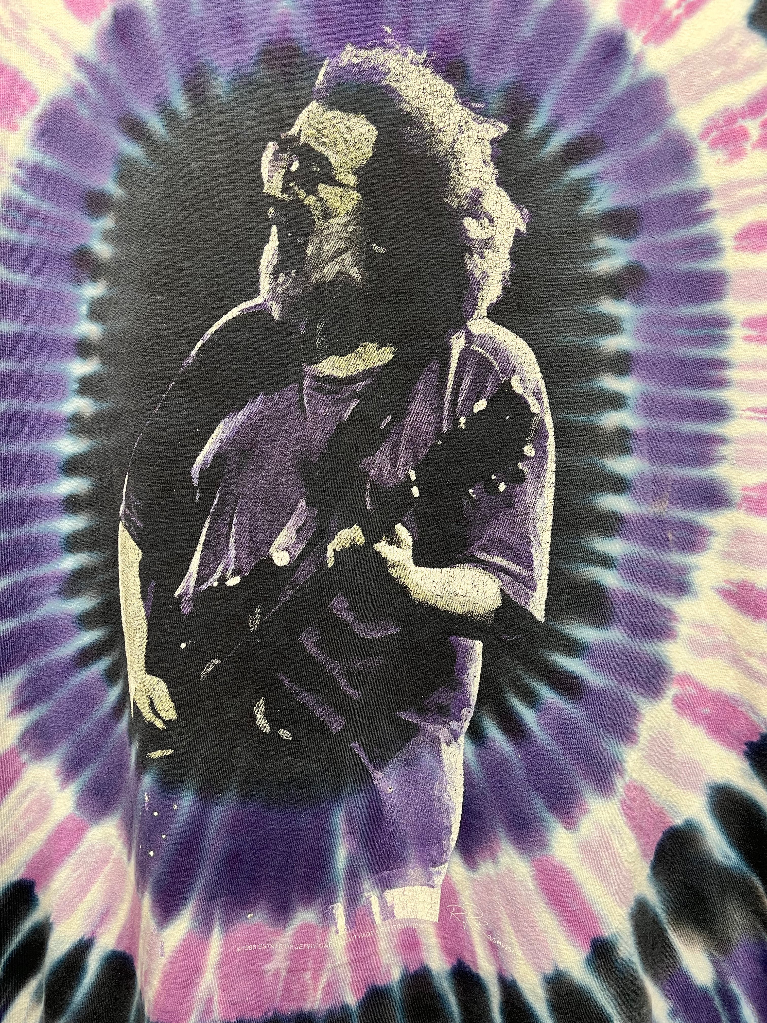 Vintage Jerry Garcia Purple Tie Dye Grateful Dead Band 1996 T-Shirt: XL