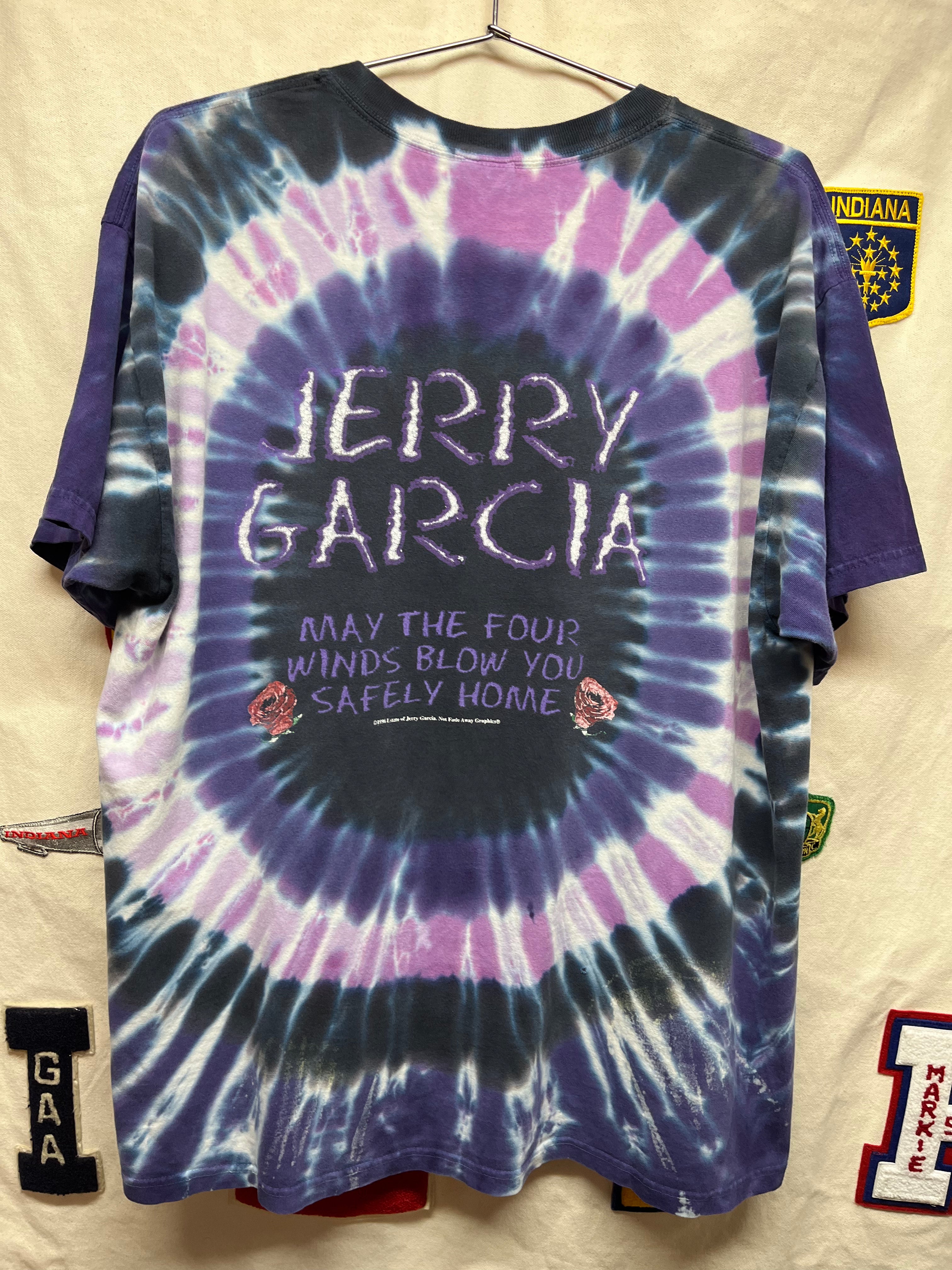 Vintage Jerry Garcia Purple Tie Dye Grateful Dead Band 1996 T-Shirt: XL