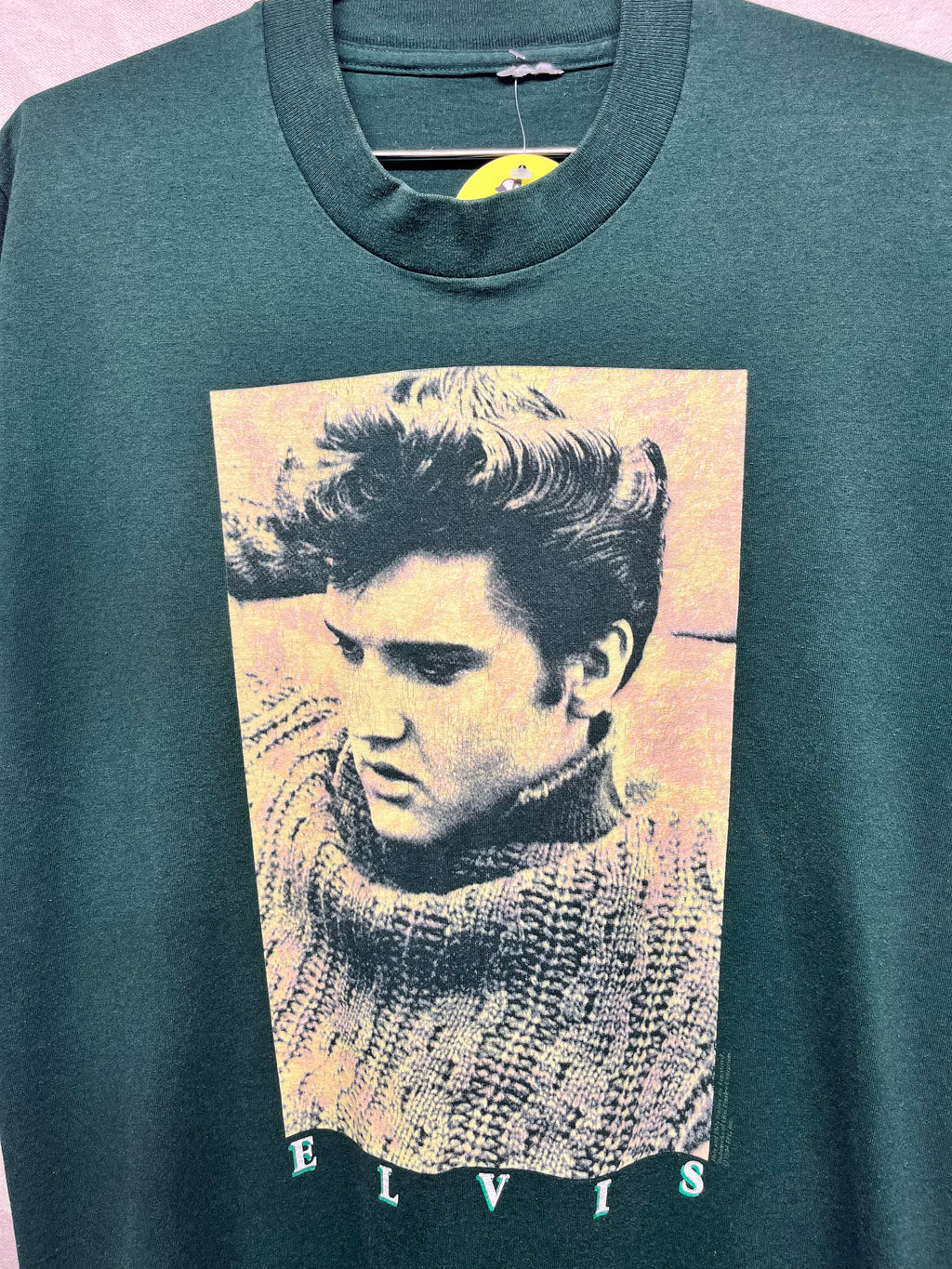 Vintage Elvis Presley 1994 Single Stitch Green T-Shirt: Large