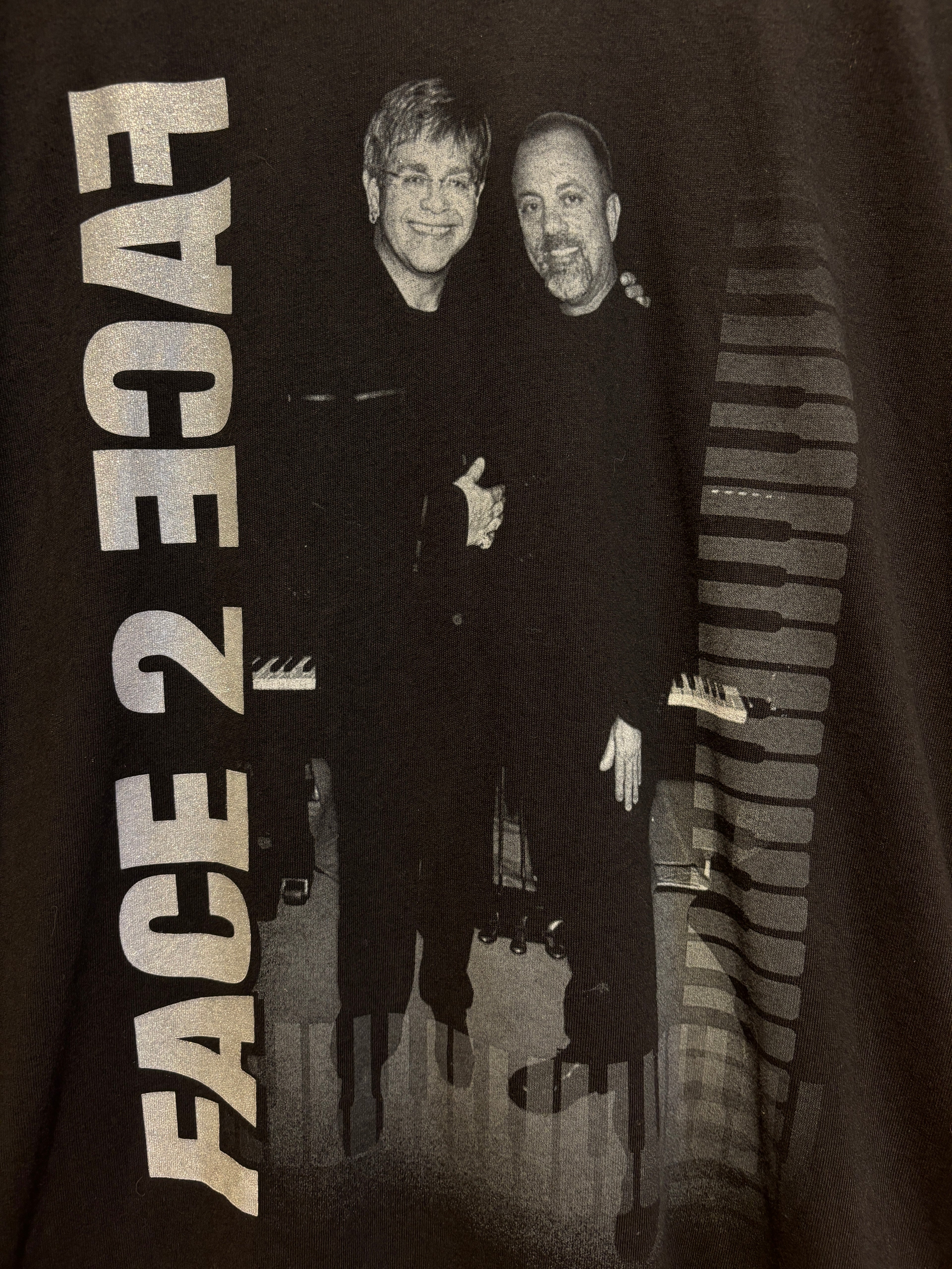 Vintage Face to Face Tour 2001 Elton John & Billy Joel T-Shirt: XL