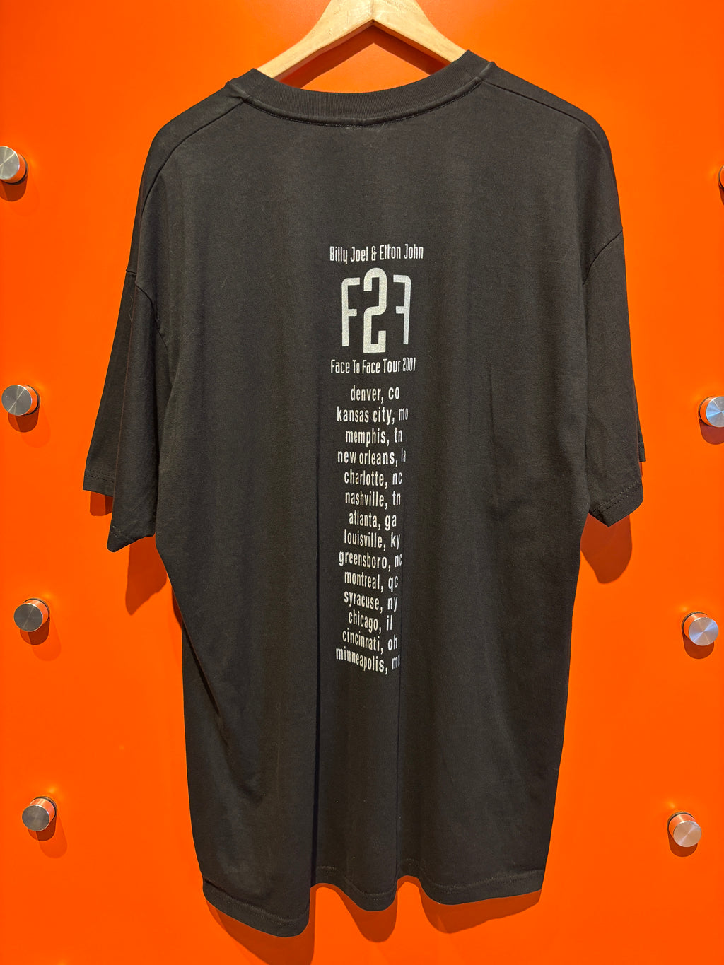 Vintage Face to Face Tour 2001 Elton John & Billy Joel T-Shirt: XL