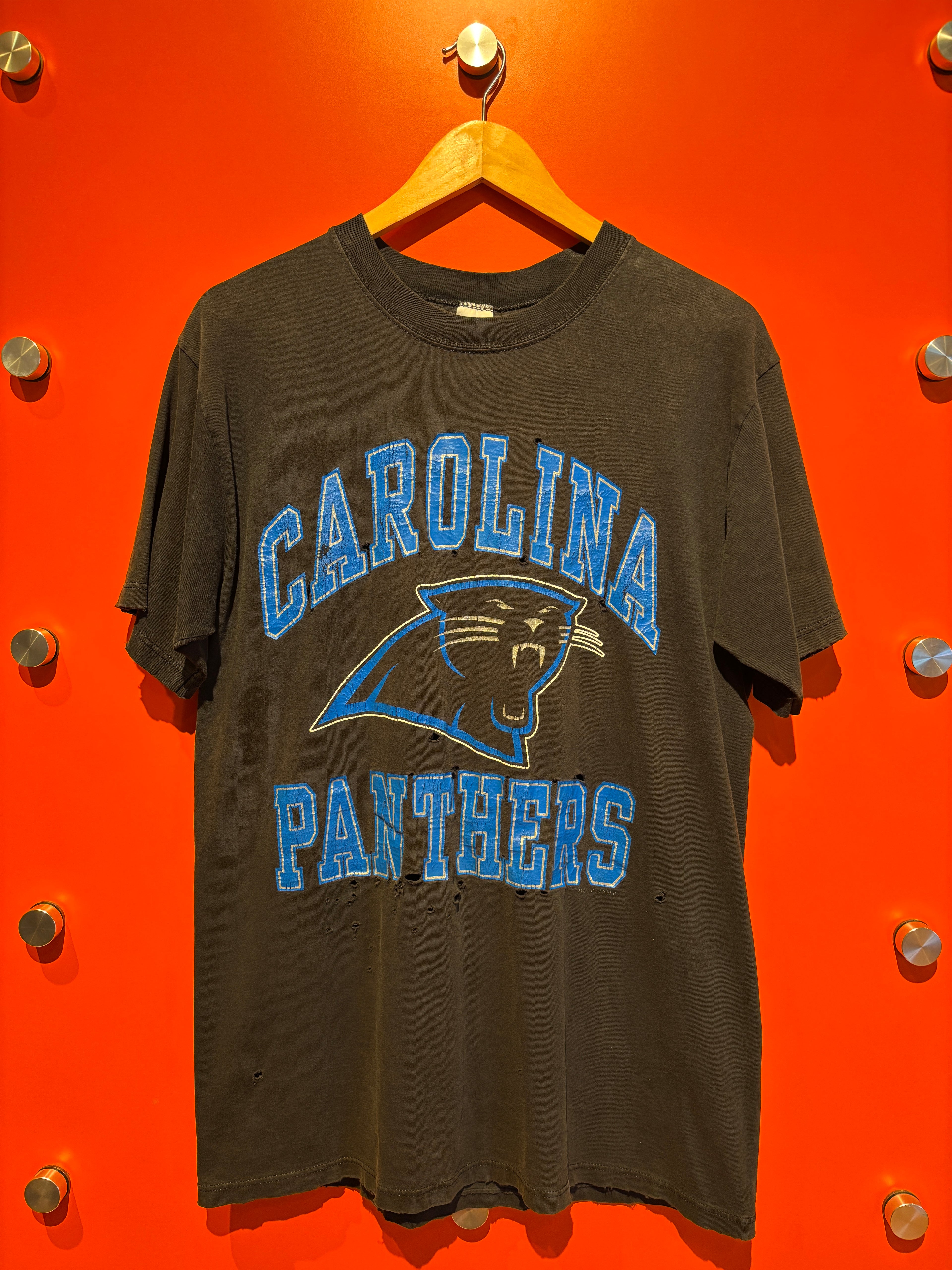 Vintage Black Carolina Panthers T-Shirt: Large