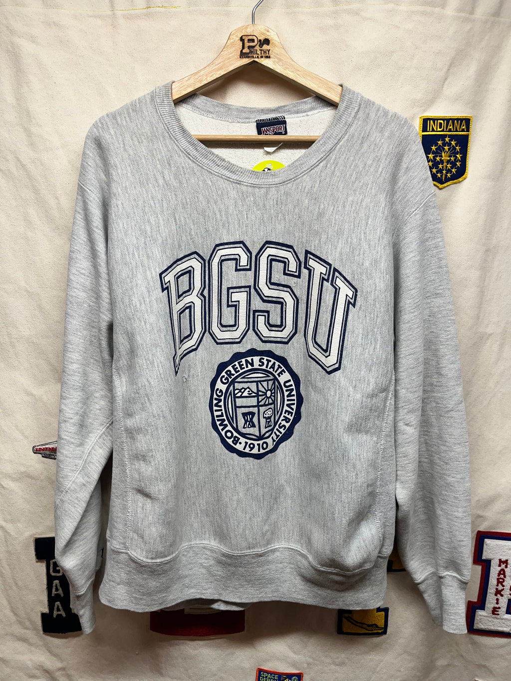 Vintage BGSU Bowling Green State University Reverse Weave Gray Crewneck Sweatshirt: Large