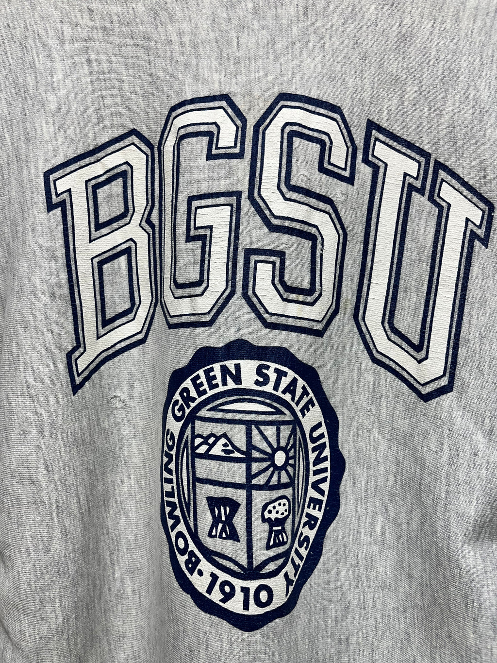 Vintage BGSU Bowling Green State University Reverse Weave Gray Crewneck Sweatshirt: Large