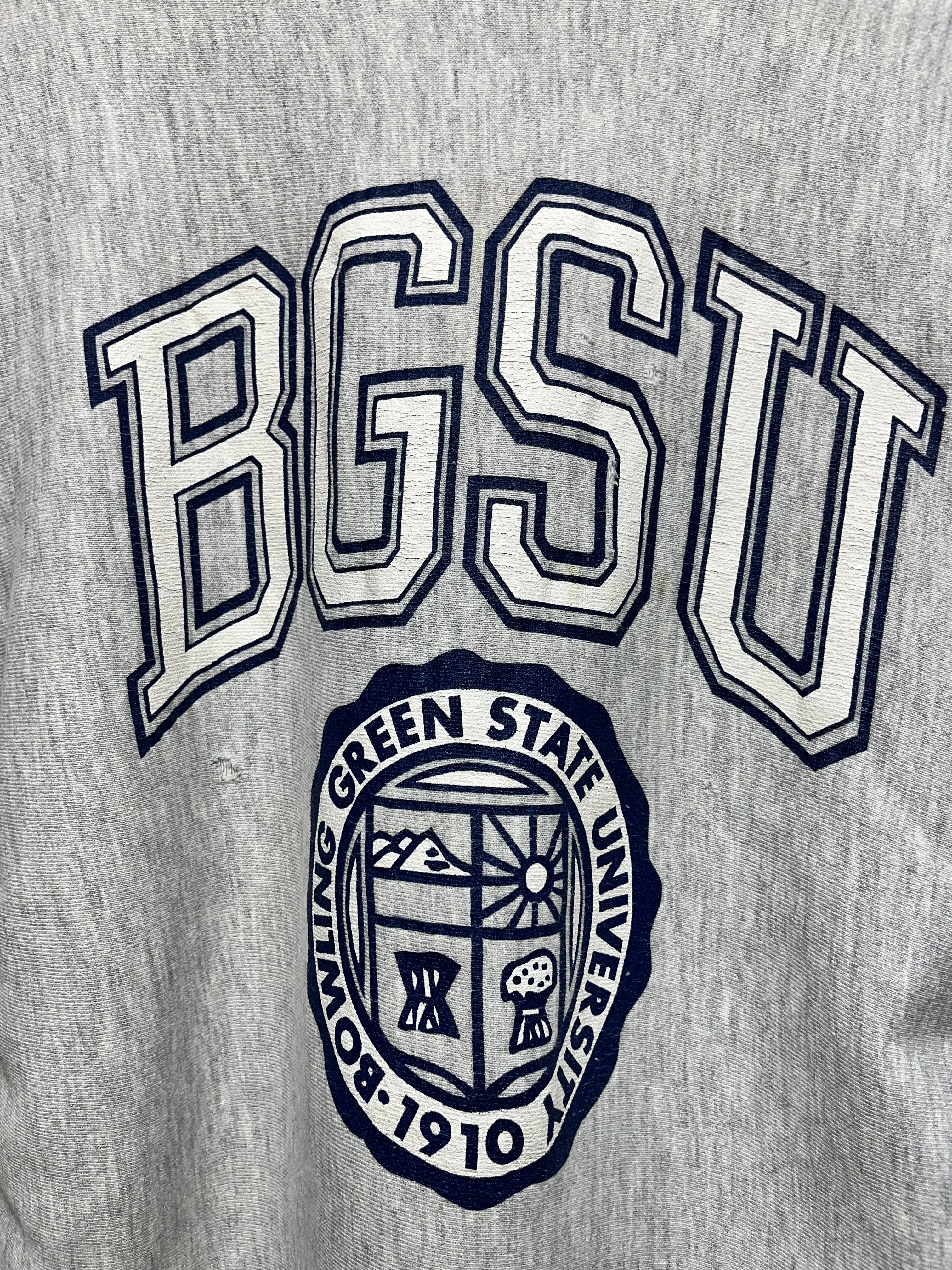 Vintage BGSU Bowling Green State University Reverse Weave Gray Crewneck Sweatshirt: Large