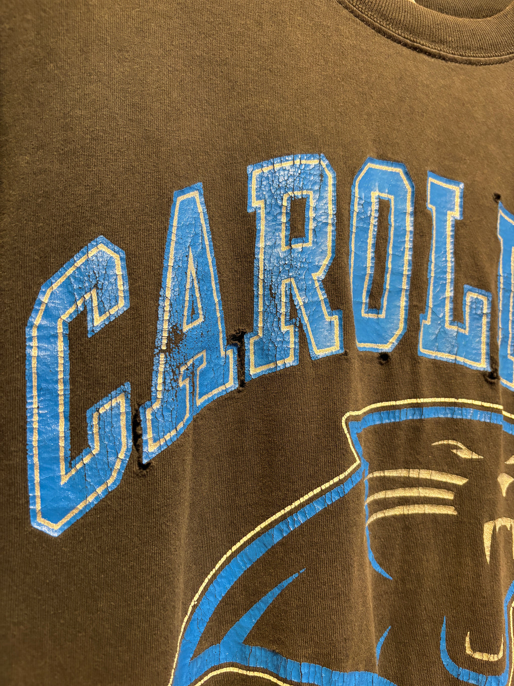 Vintage Black Carolina Panthers T-Shirt: Large