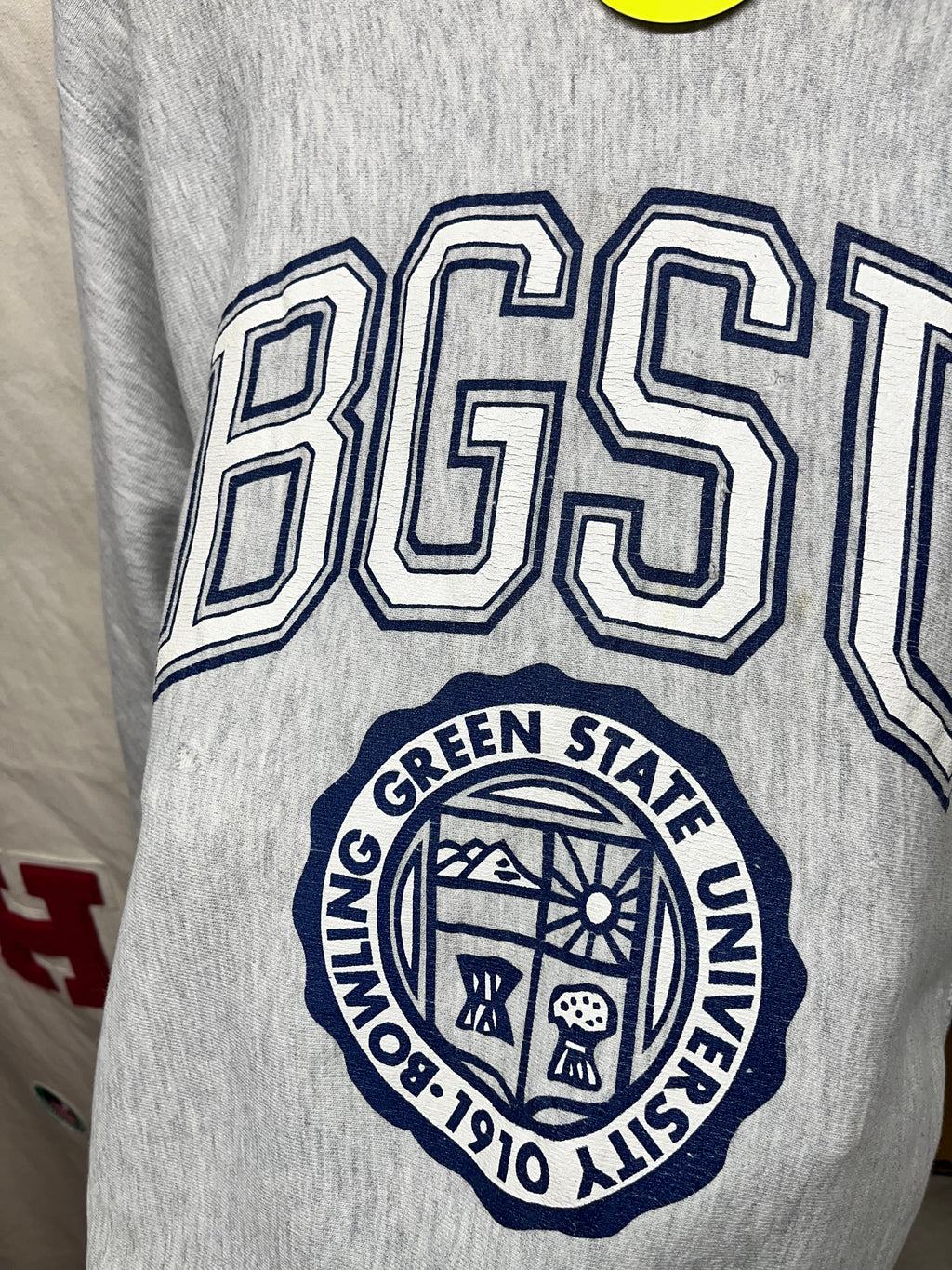 Vintage BGSU Bowling Green State University Reverse Weave Gray Crewneck Sweatshirt: Large