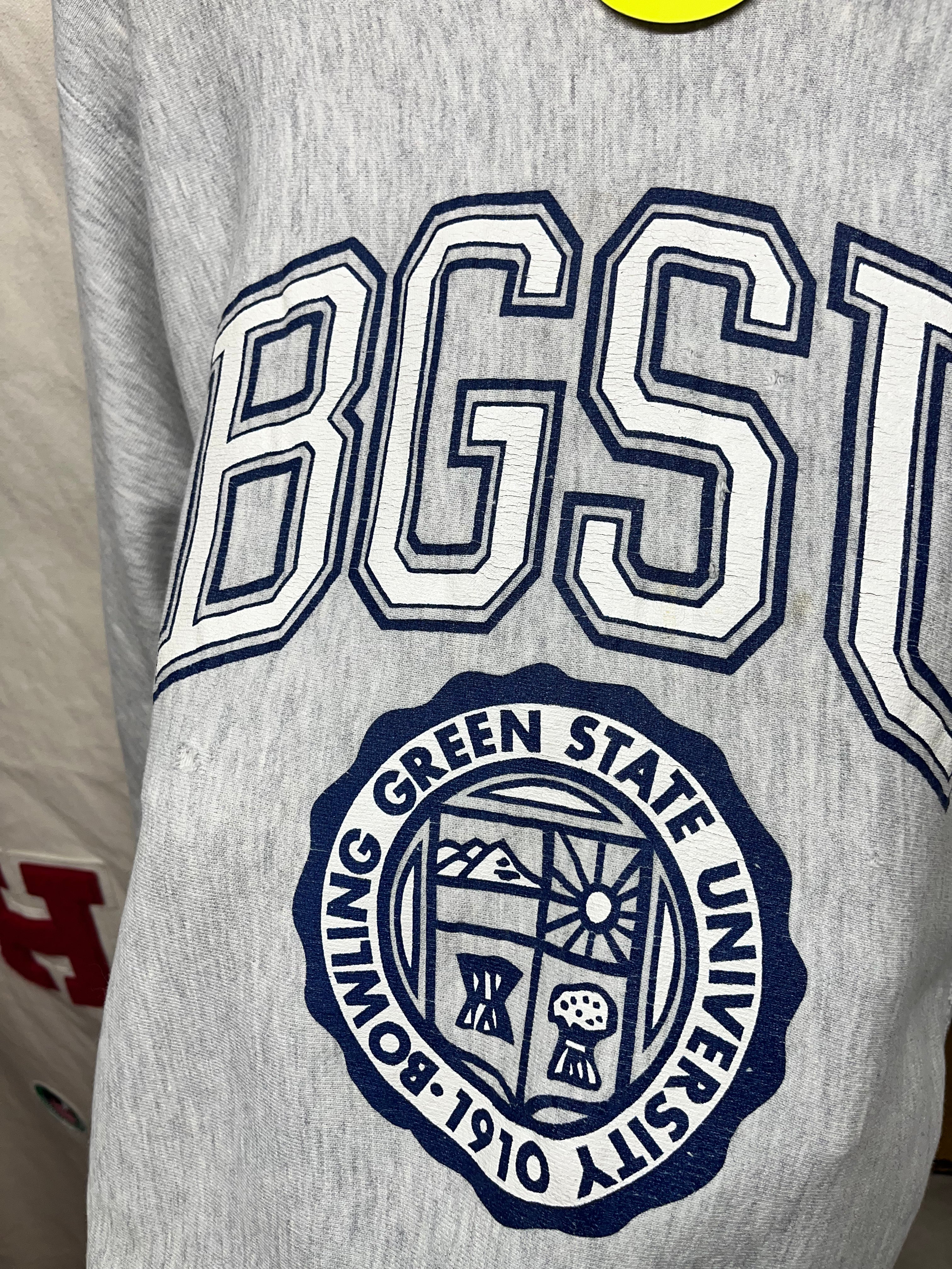 Vintage BGSU Bowling Green State University Reverse Weave Gray Crewneck Sweatshirt: Large