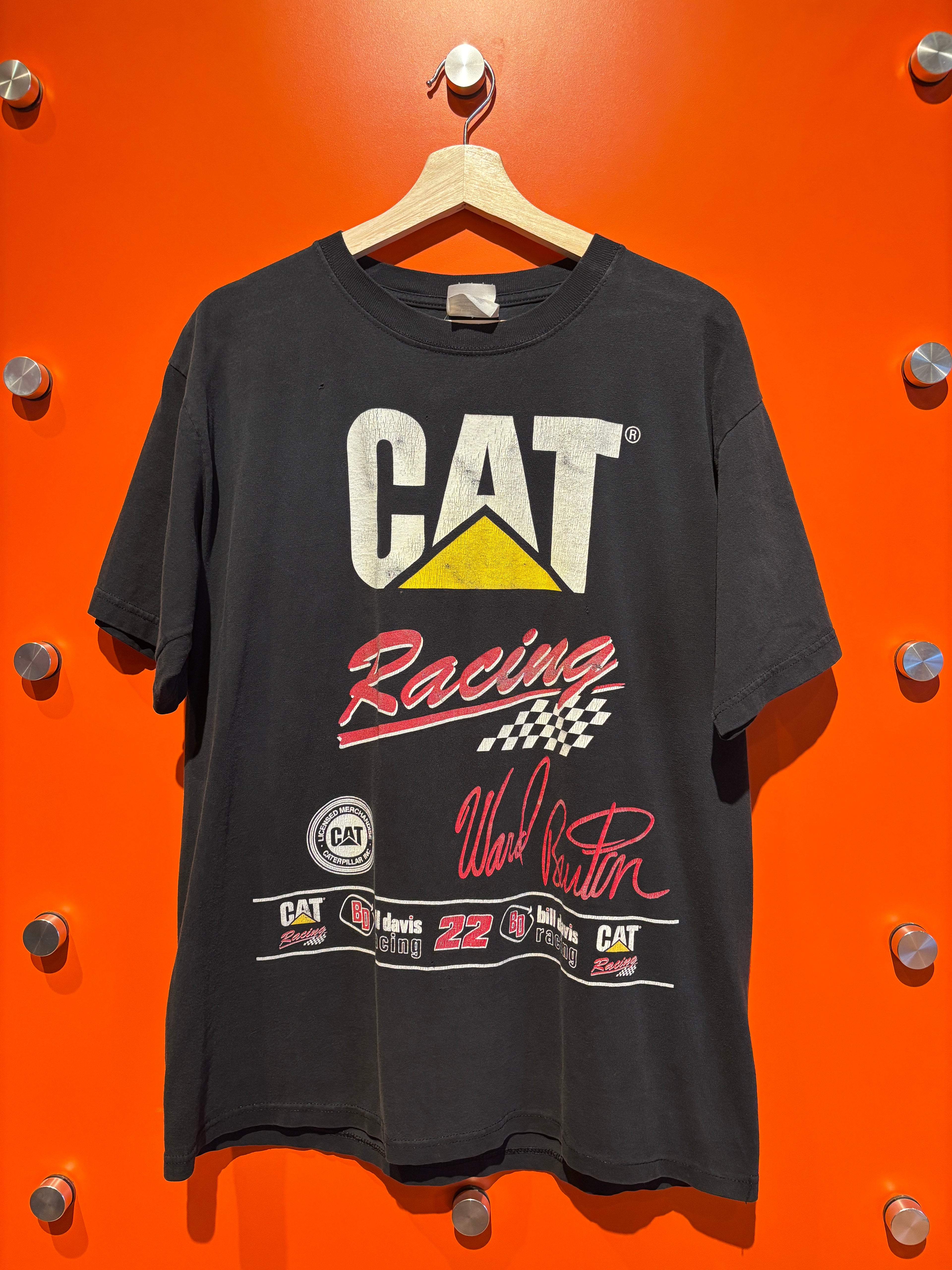 Vintage NASCAR Ward Burton CAT Racing T-Shirt: Large