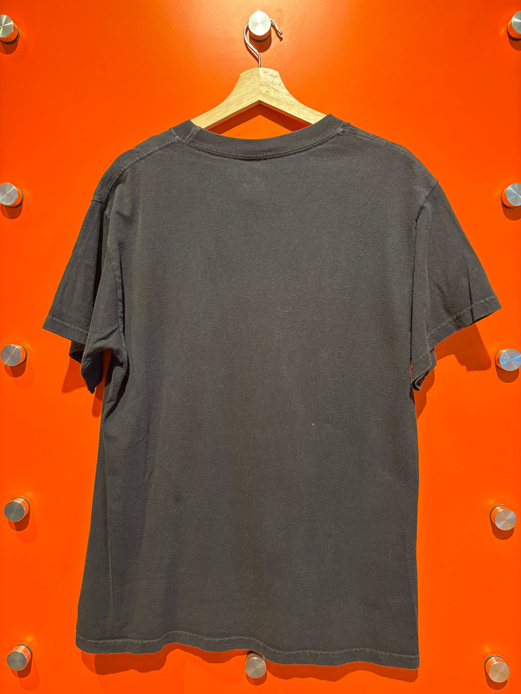 Vintage Green-Print Skulls Black T-Shirt: Large